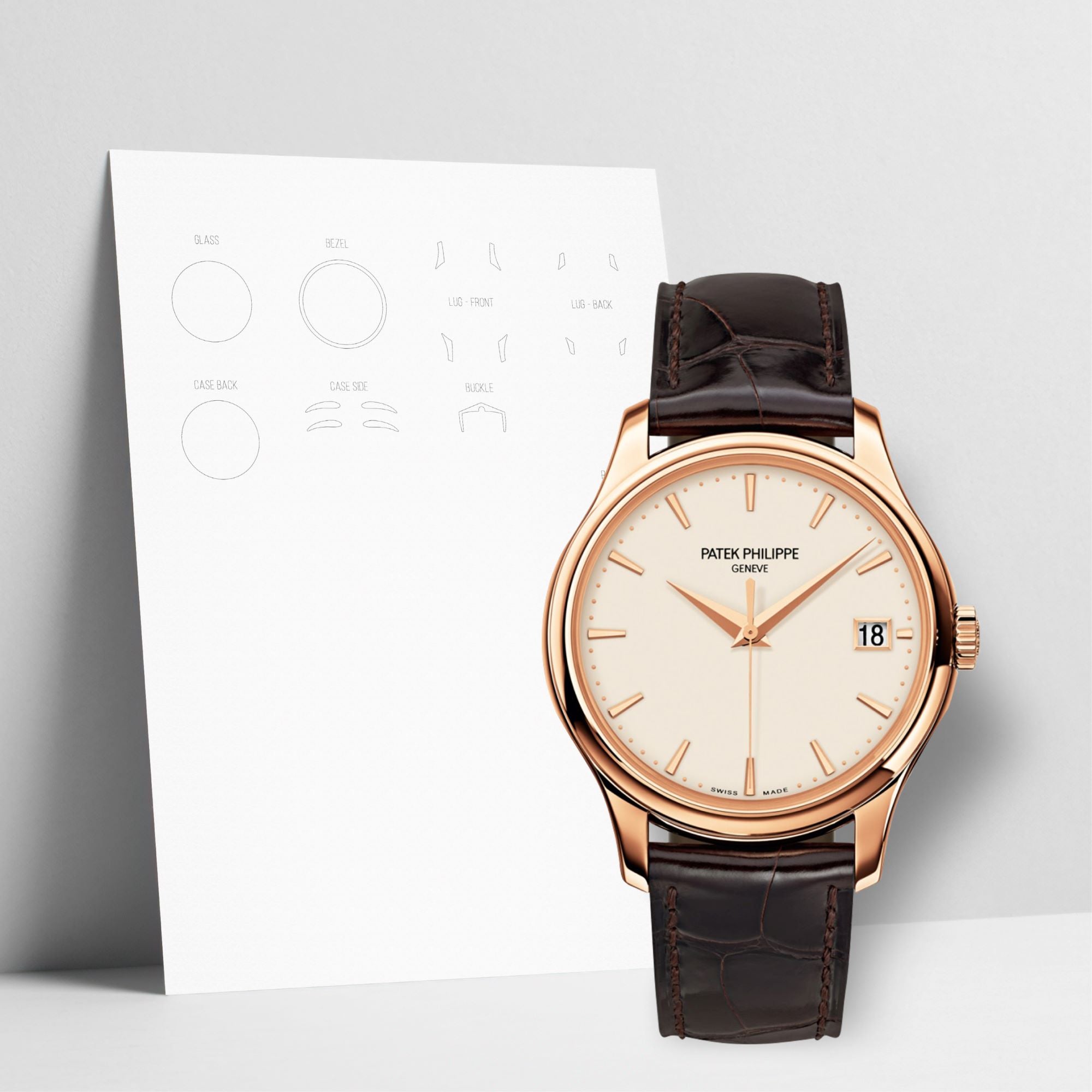 WATCHSHELL PATEK PHILIPPE CALATRAVA 5227R 39MM PROTECTIVE FILM