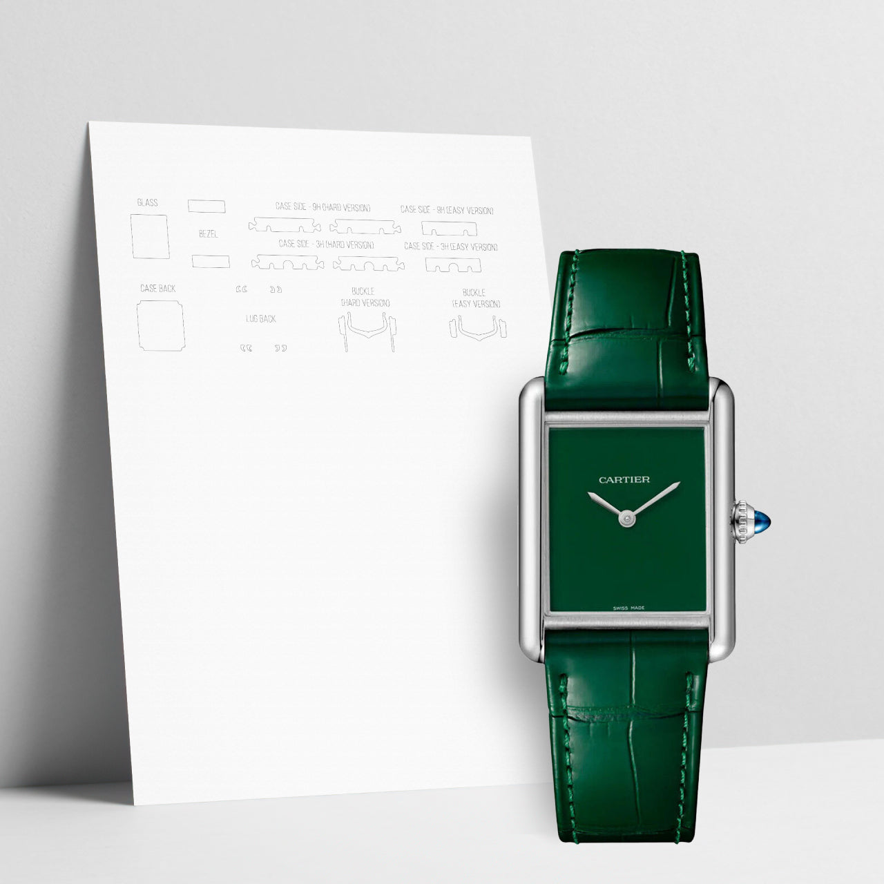 WATCHSHELL CARTIER TANK WSTA0056 LARGE PROTECTIVE FILM
