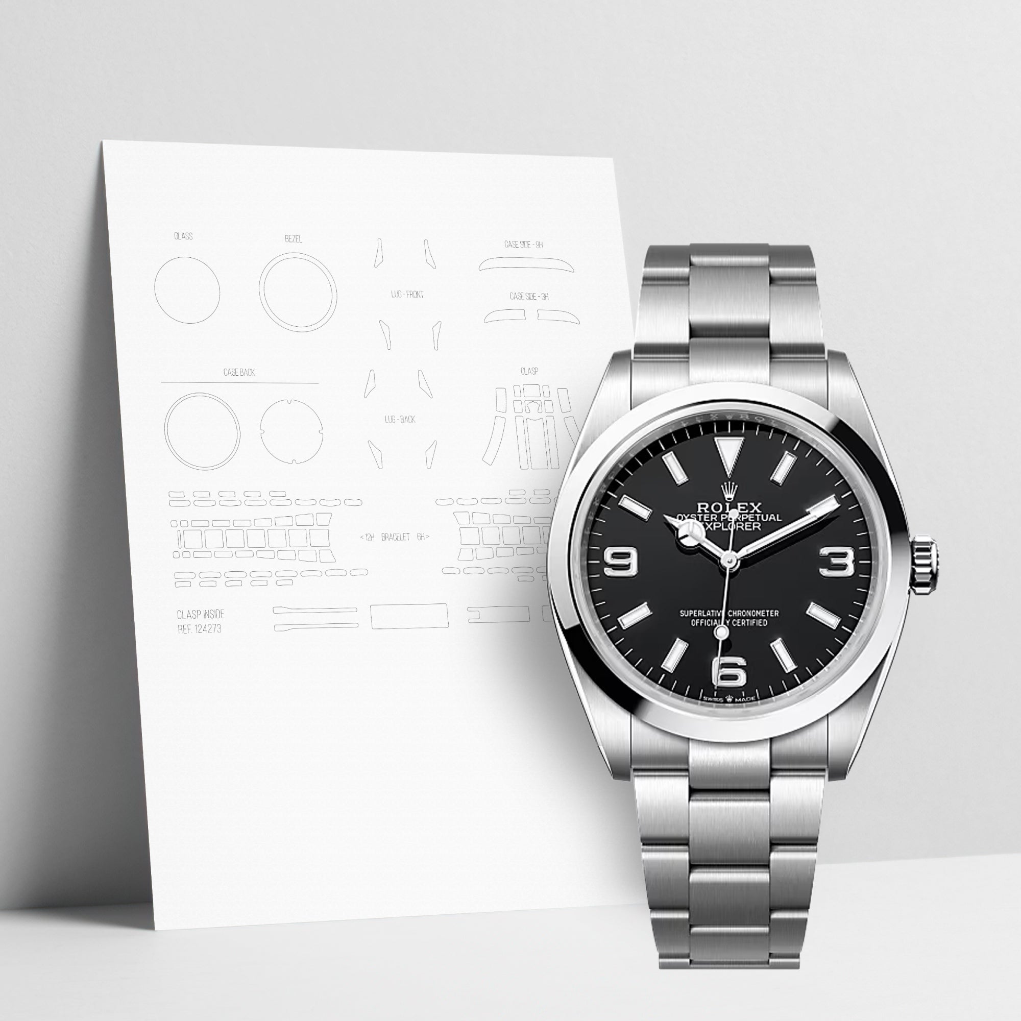 WATCHSHELL ROLEX EXPLORER 124270 36MM OYSTER PROTECTIVE FILM