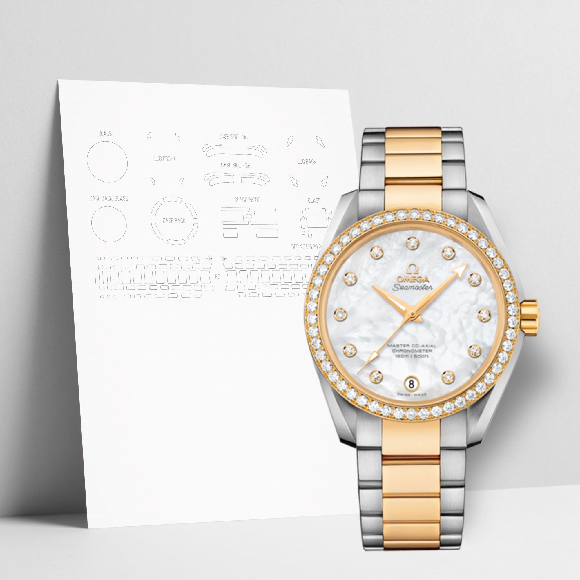 WATCHSHELL OMEGA AQUA TERRA 231.25.39.21.55.002 38.5MM PROTECTIVE FILM