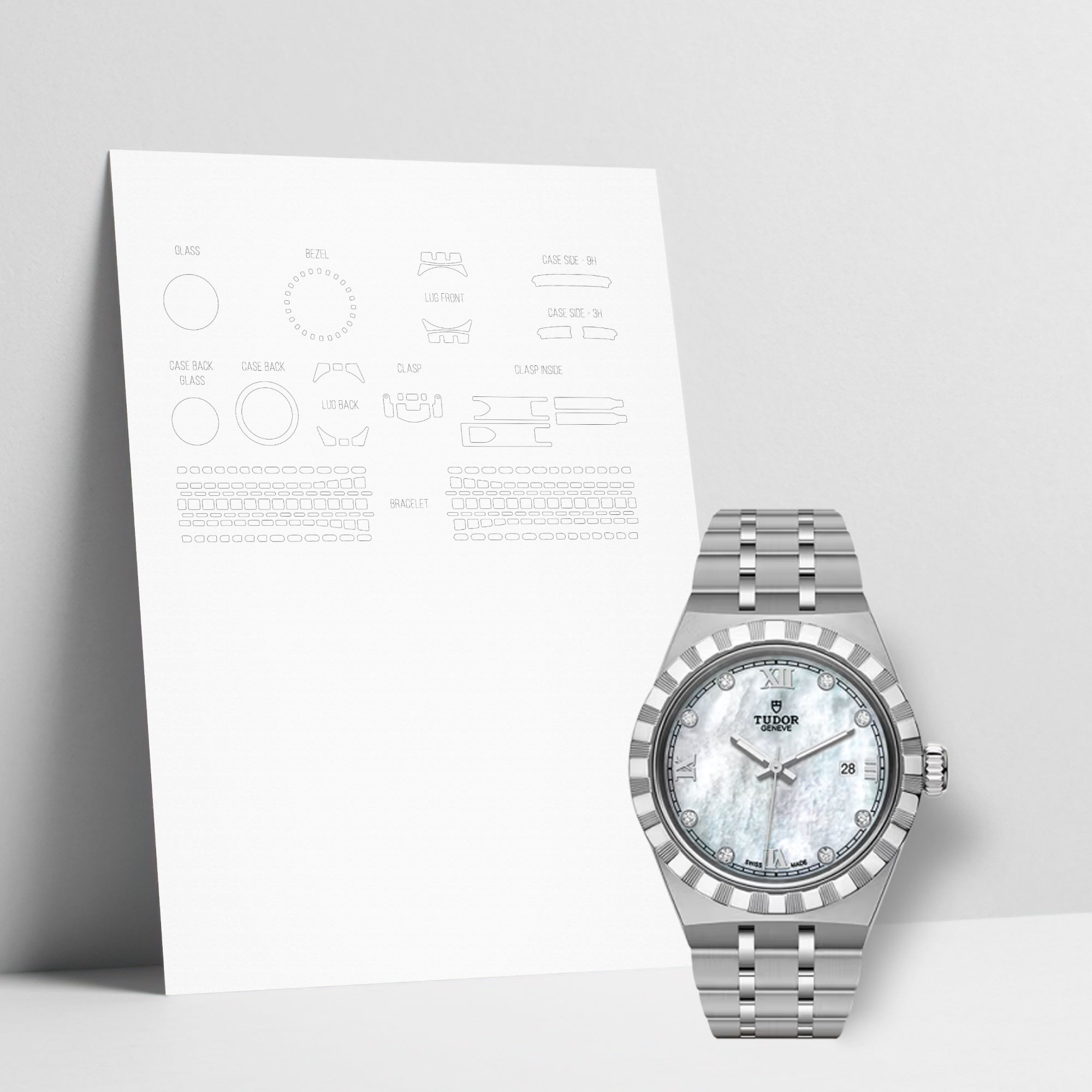 WATCHSHELL TUDOR ROYAL M28300 28MM PROTECTIVE FILM