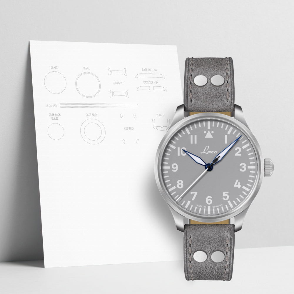 WATCHSHELL LACO PILOT WATCHES BASIC AUGSBURG GRAU 39MM PROTECTIVE FILM