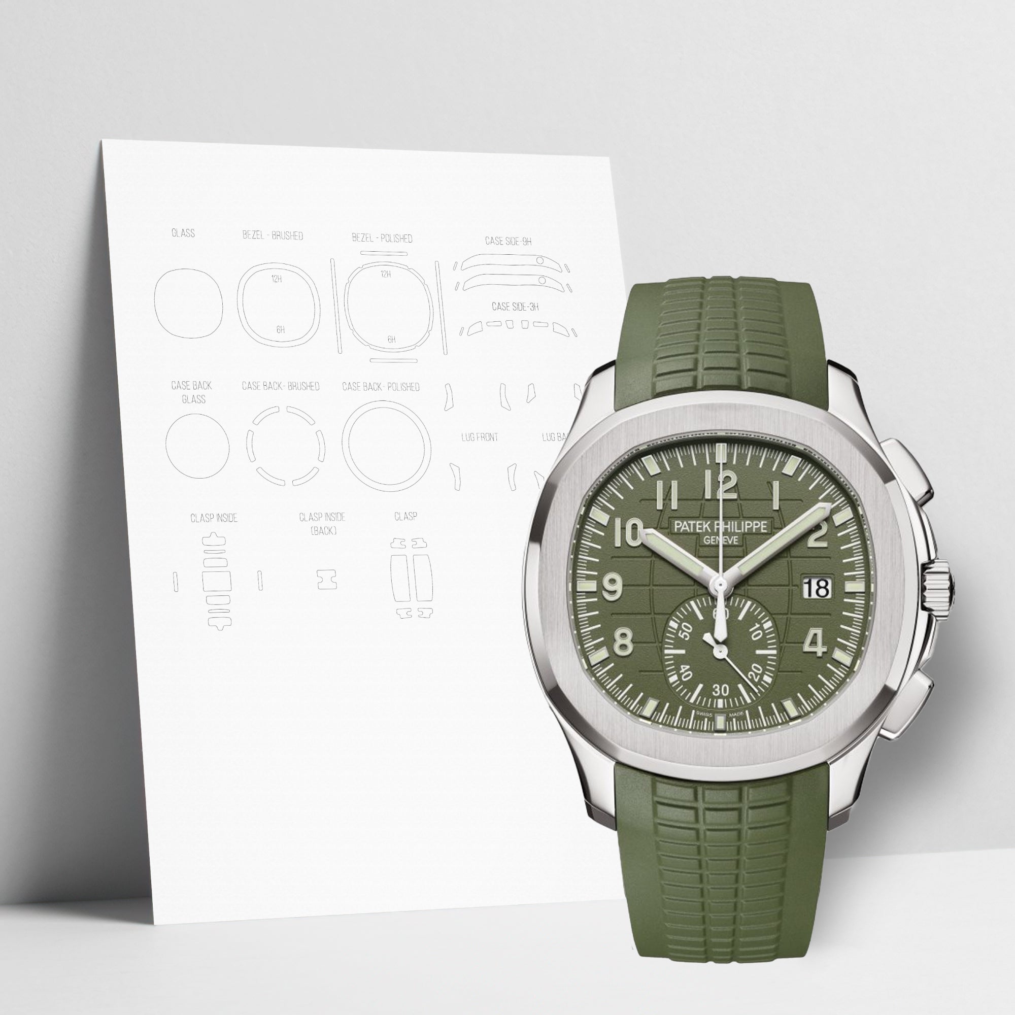 WATCHSHELL PATEK PHILIPPE AQUANAUT 5968G 42.2MM PROTECTIVE FILM