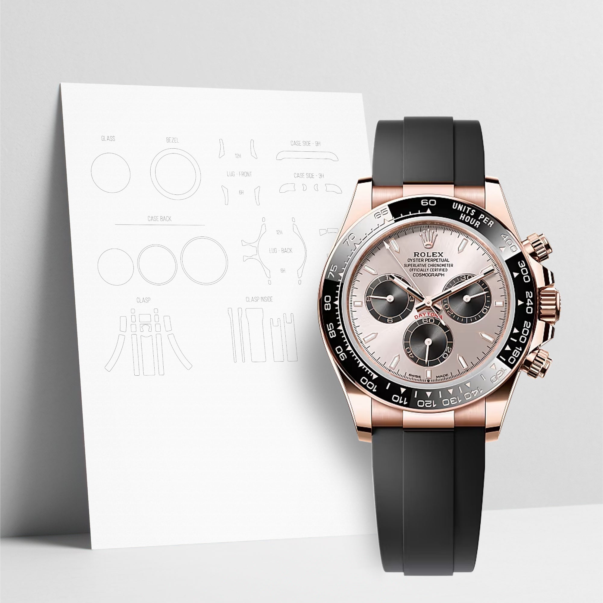WATCHSHELL ROLEX DAYTONA 126515LN 40MM OYSTERFLEX PROTECTIVE FILM