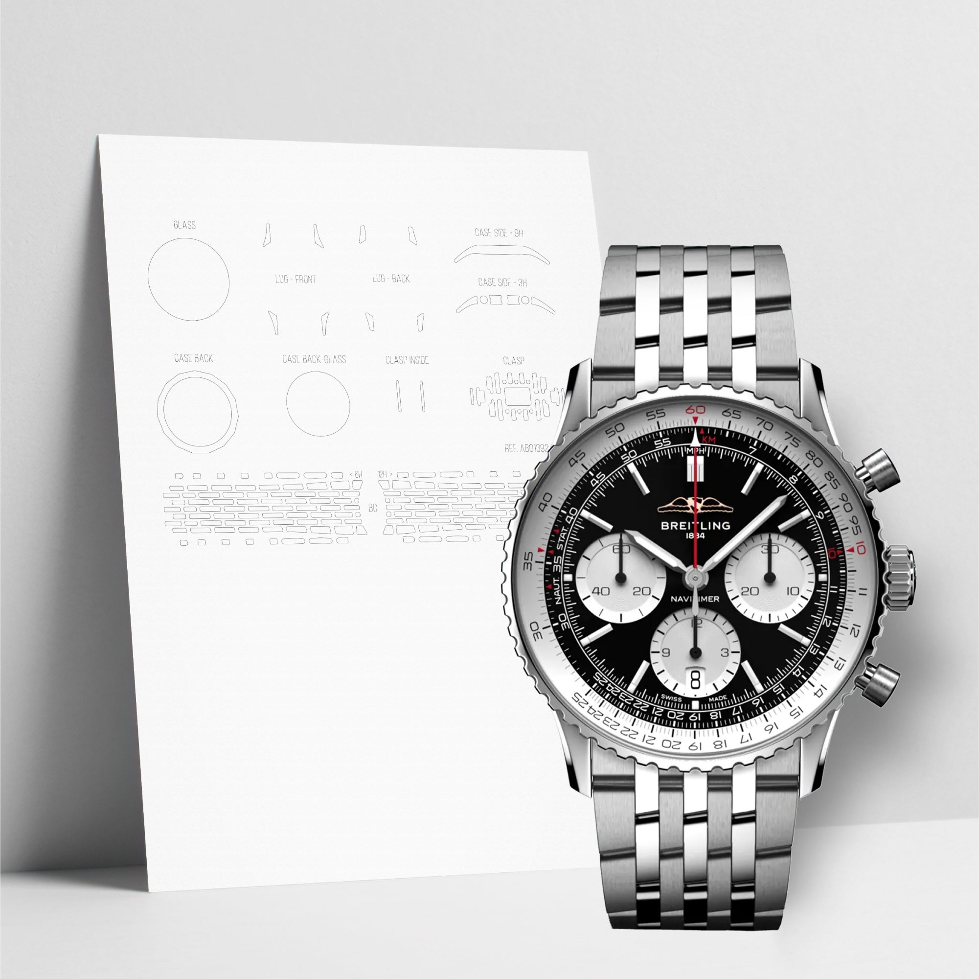 WATCHSHELL BREITLING NAVITIMER AB0139211B1A1 41MM PROTECTIVE FILM