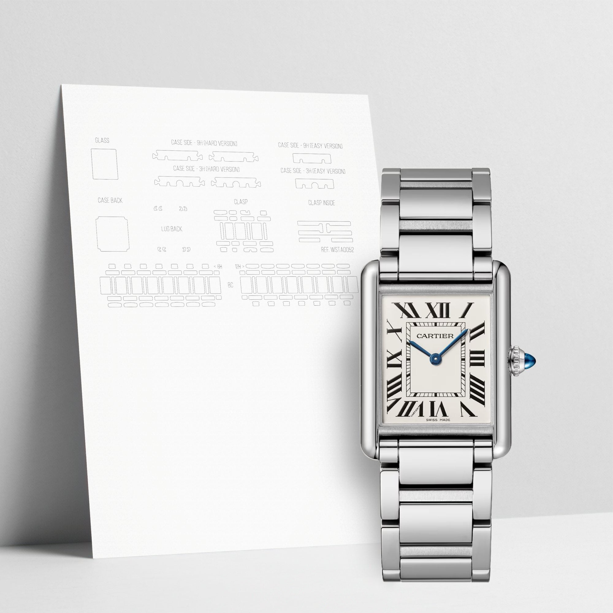WATCHSHELL CARTIER TANK WSTA0052 LARGE PROTECTIVE FILM