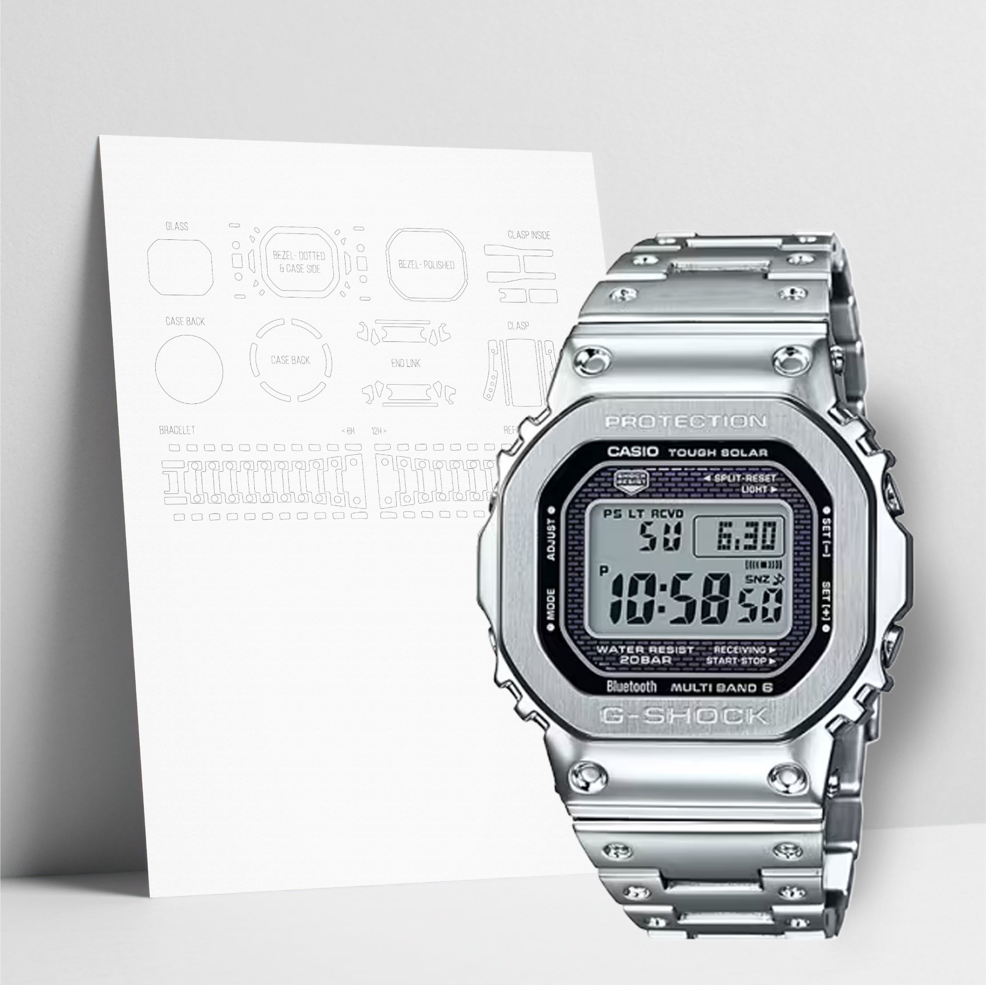 WATCHSHELL G-SHOCK GMW-B5000D-1 PROTECTIVE FILM