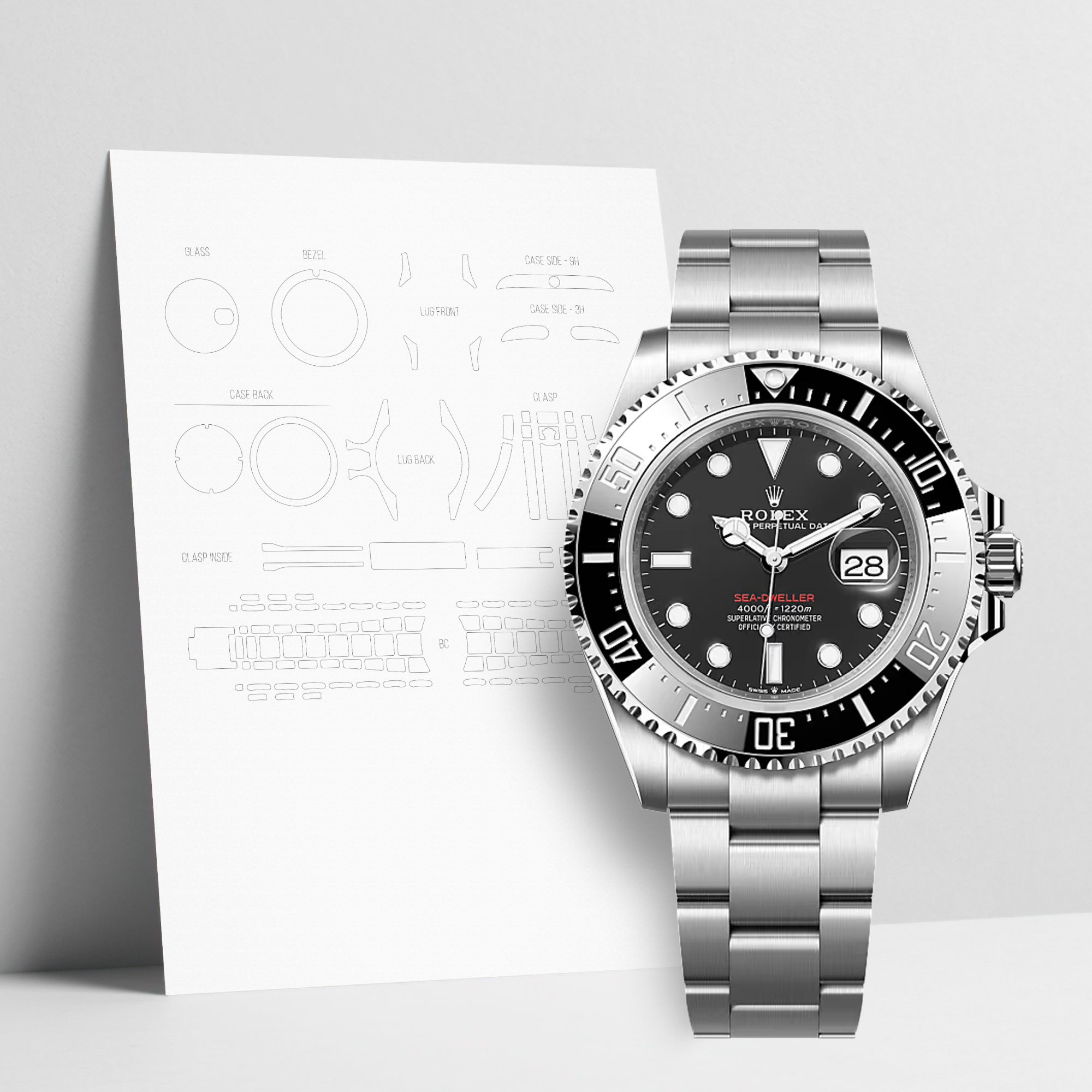 WATCHSHELL ROLEX SEA-DWELLER 126600 43MM OYSTER PROTECTIVE FILM