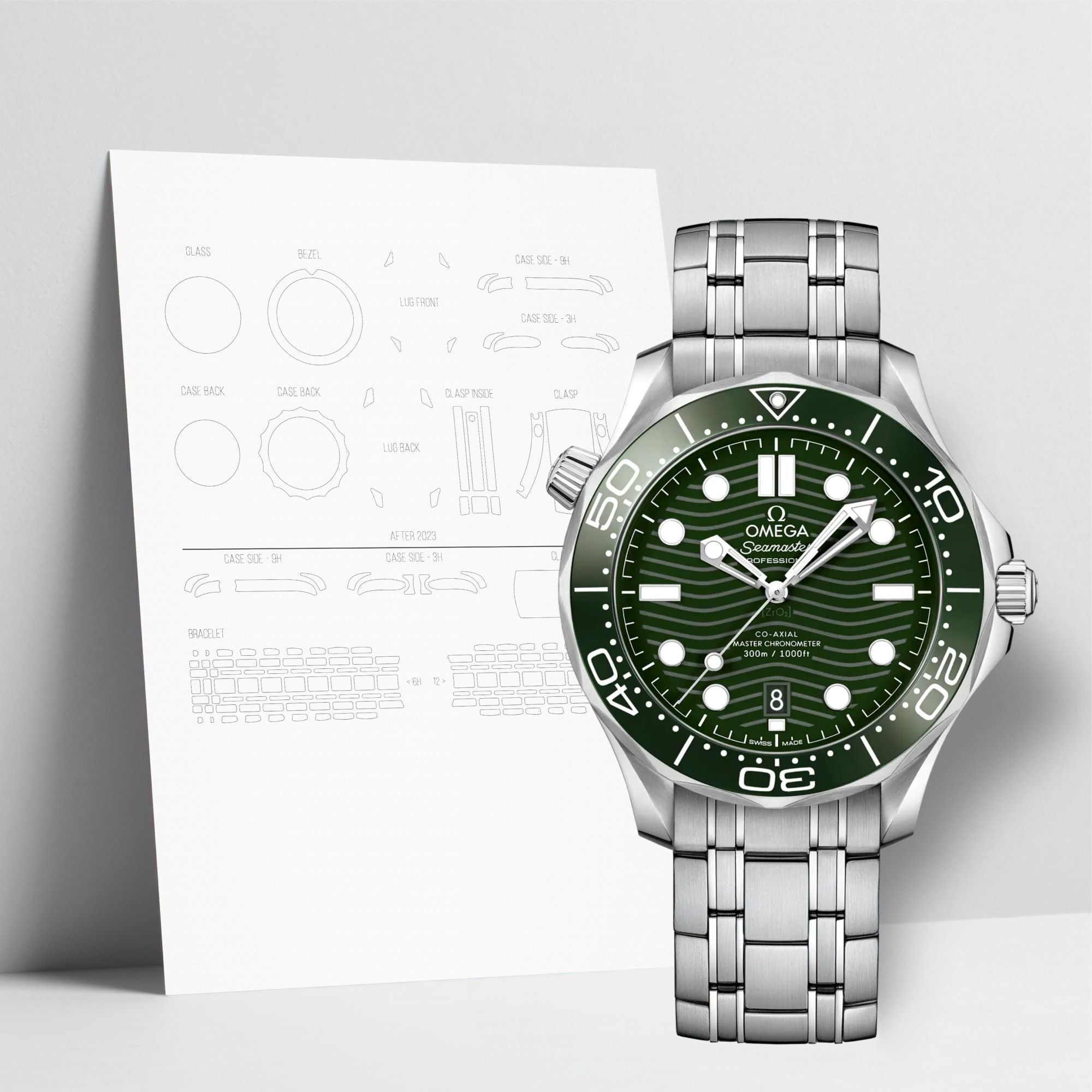 WATCHSHELL OMEGA DIVER 300M 210.30.42.20.03.002 42MM PROTECTIVE FILM