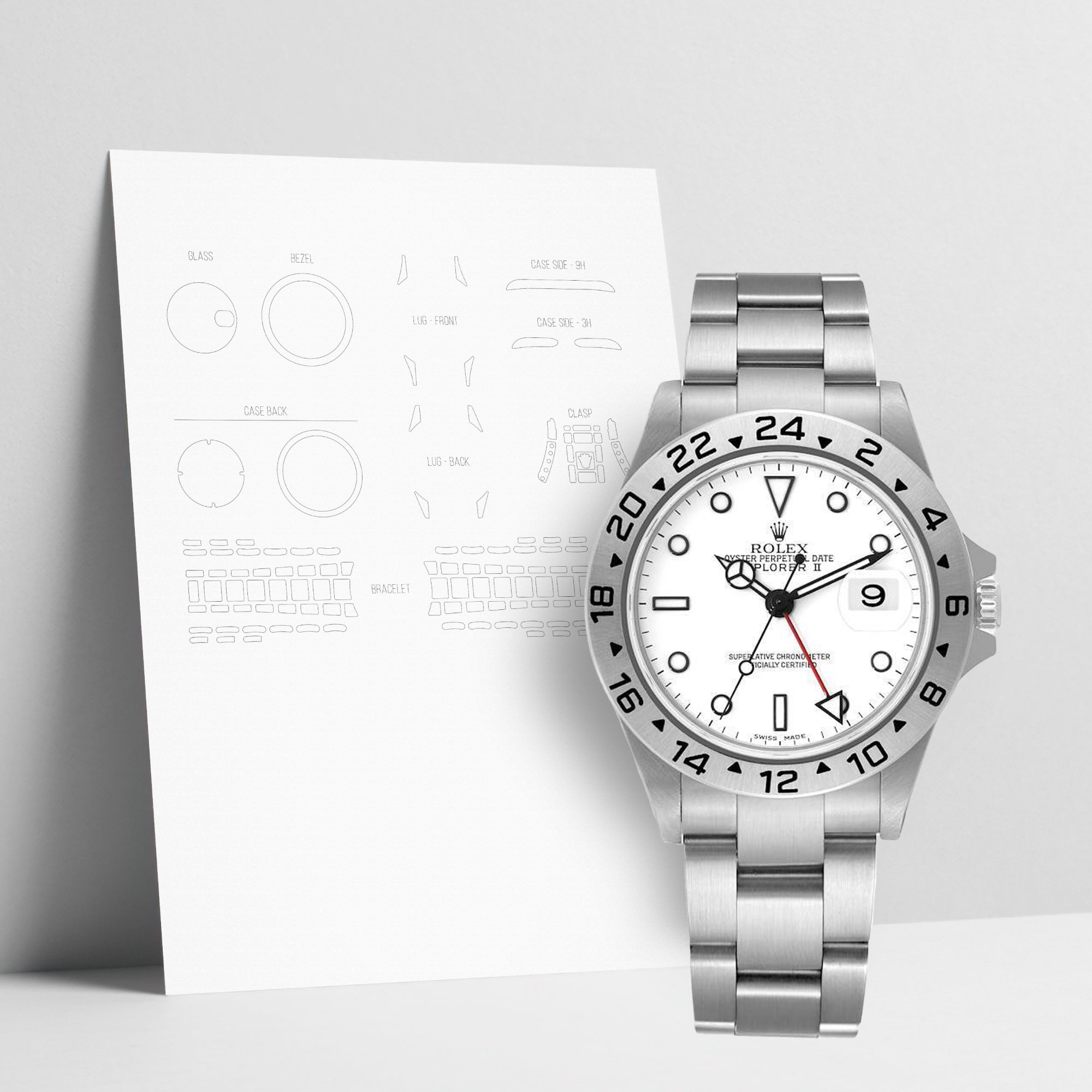 WATCHSHELL ROLEX EXPLORER II 16570-0003 40MM OYSTER PROTECTIVE FILM