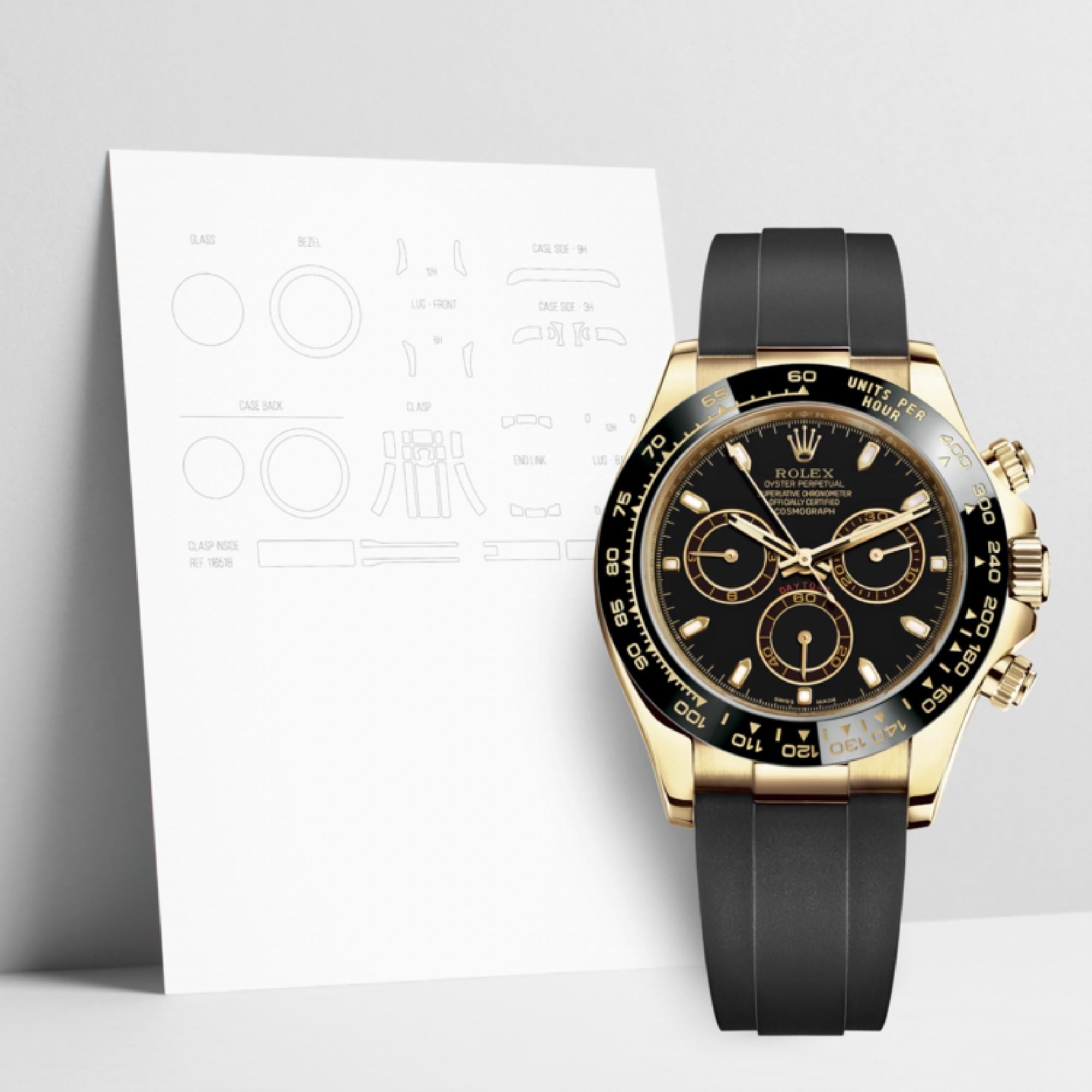WATCHSHELL ROLEX DAYTONA 116518 40MM OYSTERFLEX PROTECTIVE FILM