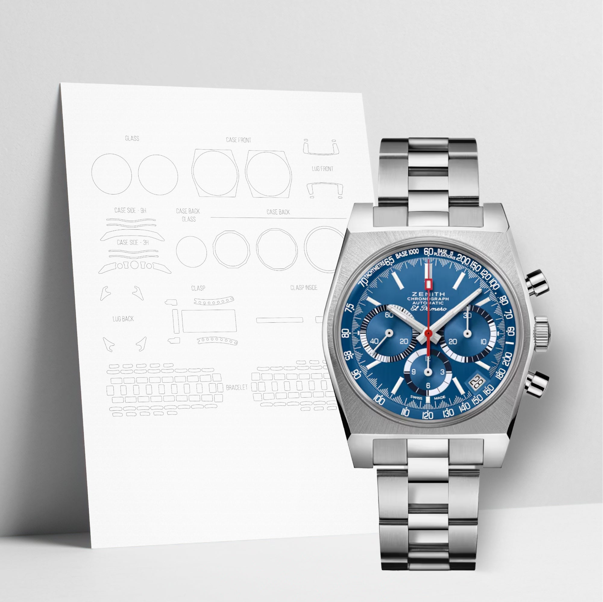 WATCHSHELL ZENITH CHRONOMASTER 95.A3818.400/51.M3818 37MM PROTECTIVE FILM