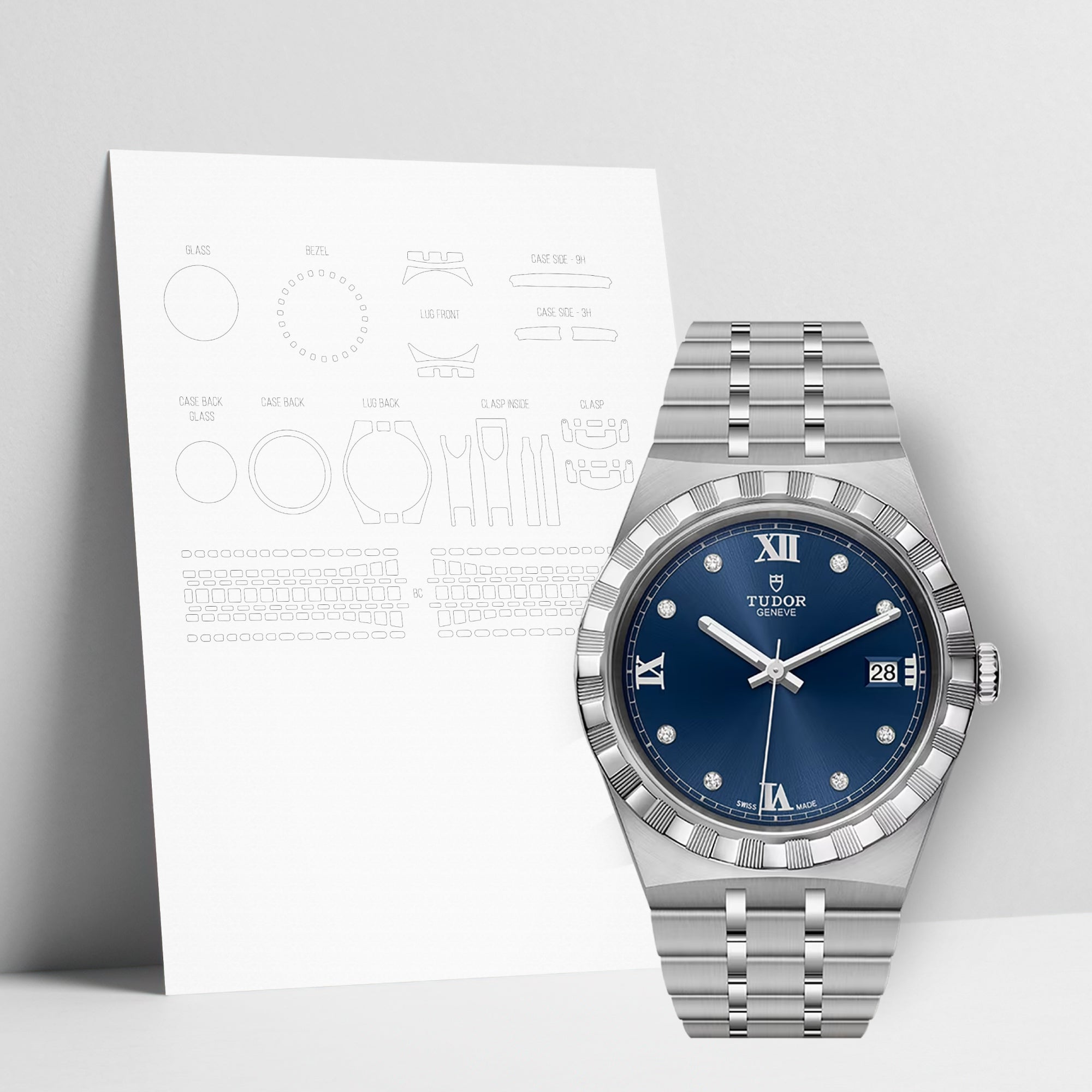 WATCHSHELL TUDOR ROYAL M28500 38MM PROTECTIVE FILM