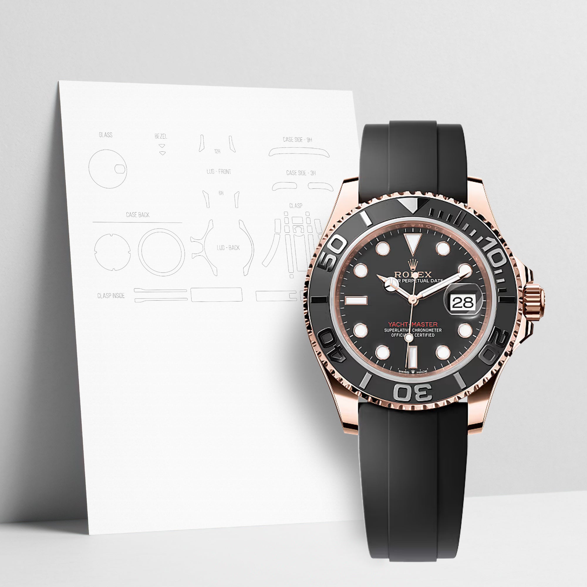 WATCHSHELL ROLEX YACHT-MASTER 126655 40MM OYSTERFLEX PROTECTIVE FILM