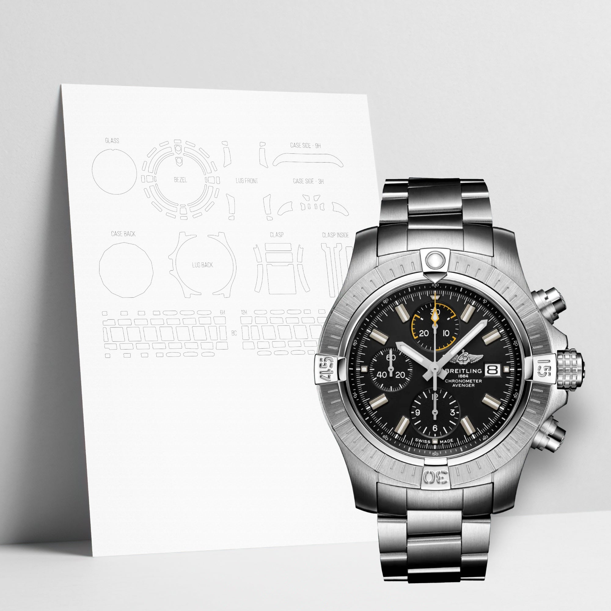 WATCHSHELL BREITLING AVENGER A13317101B1A1 45MM PROTECTIVE FILM