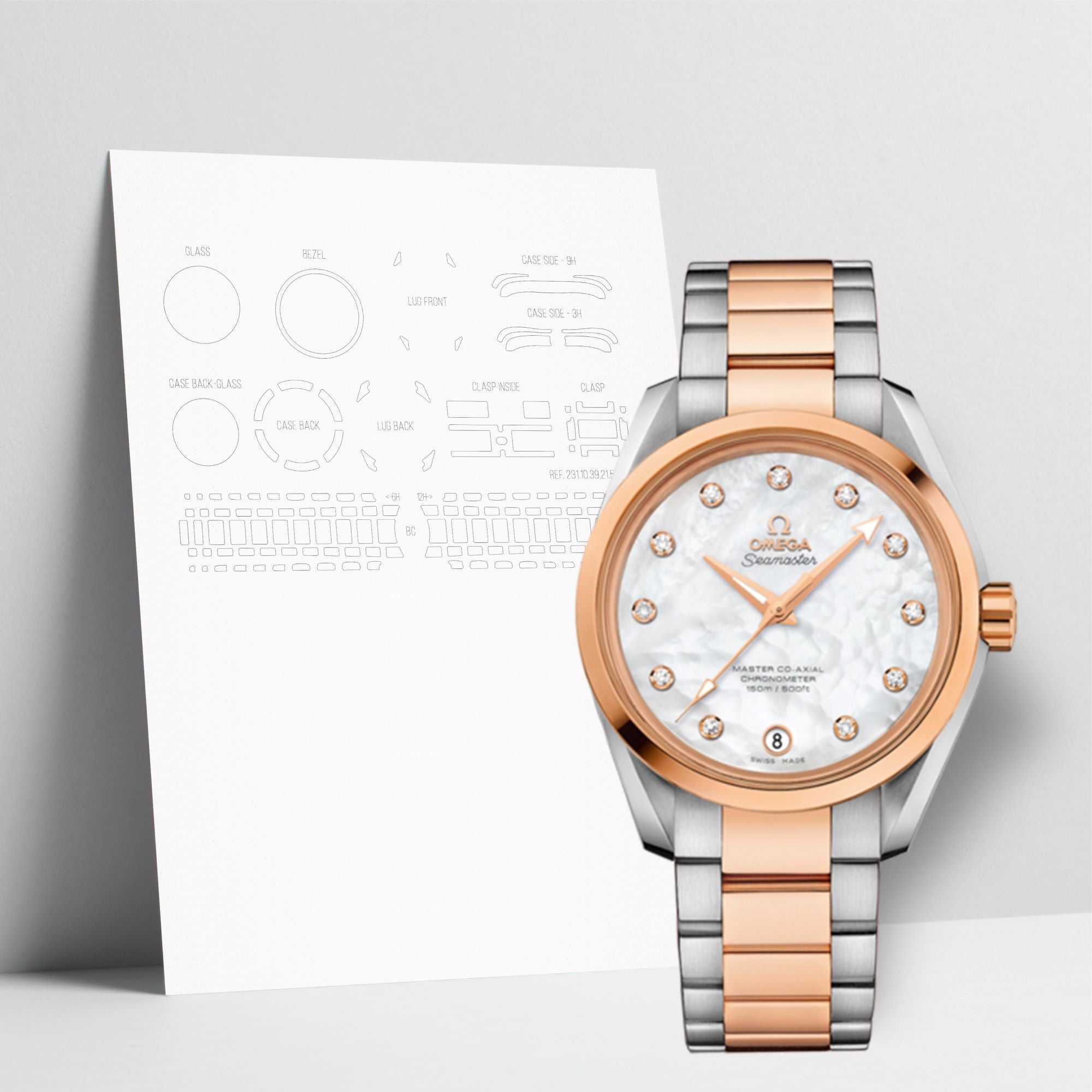WATCHSHELL OMEGA AQUA TERRA 231.20.39.21.55.003 38.5MM PROTECTIVE FILM