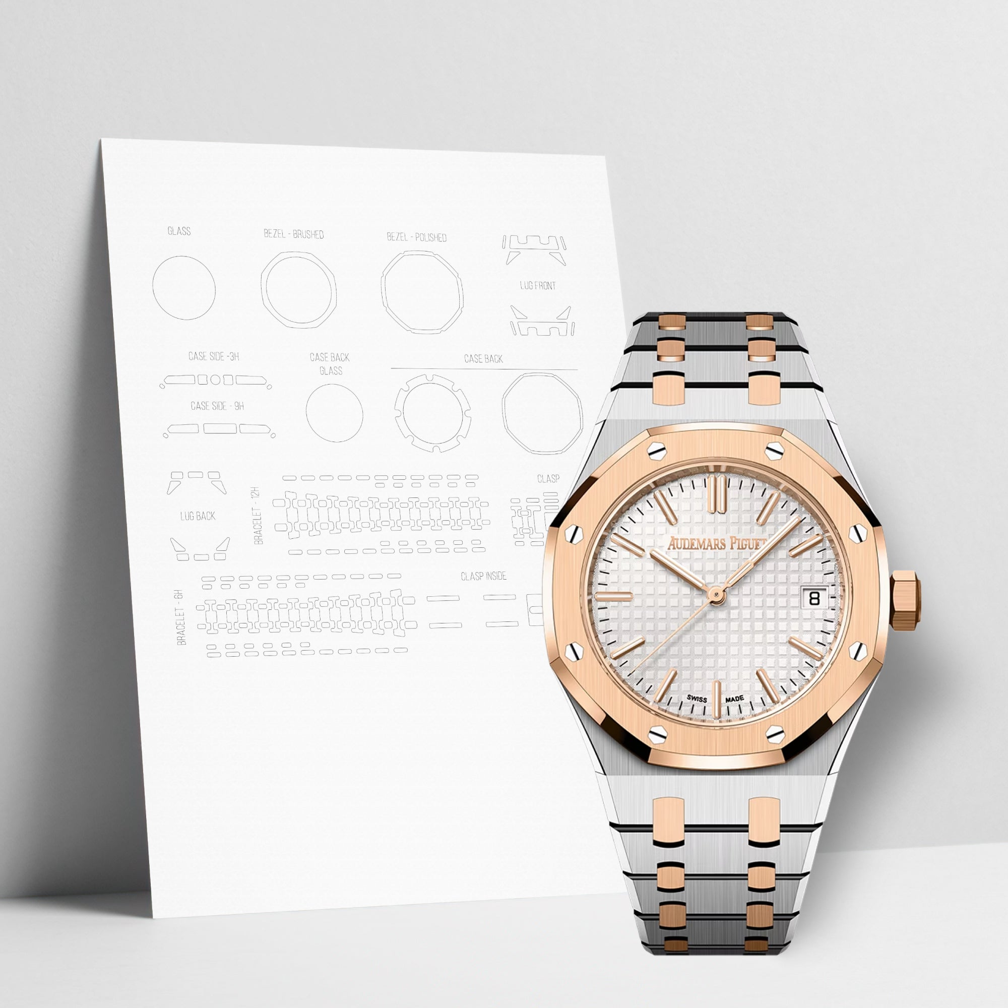 WATCHSHELL AUDEMARS PIGUET ROYAL OAK 15550SR.OO.1356SR.02 37MM PROTECTIVE FILM