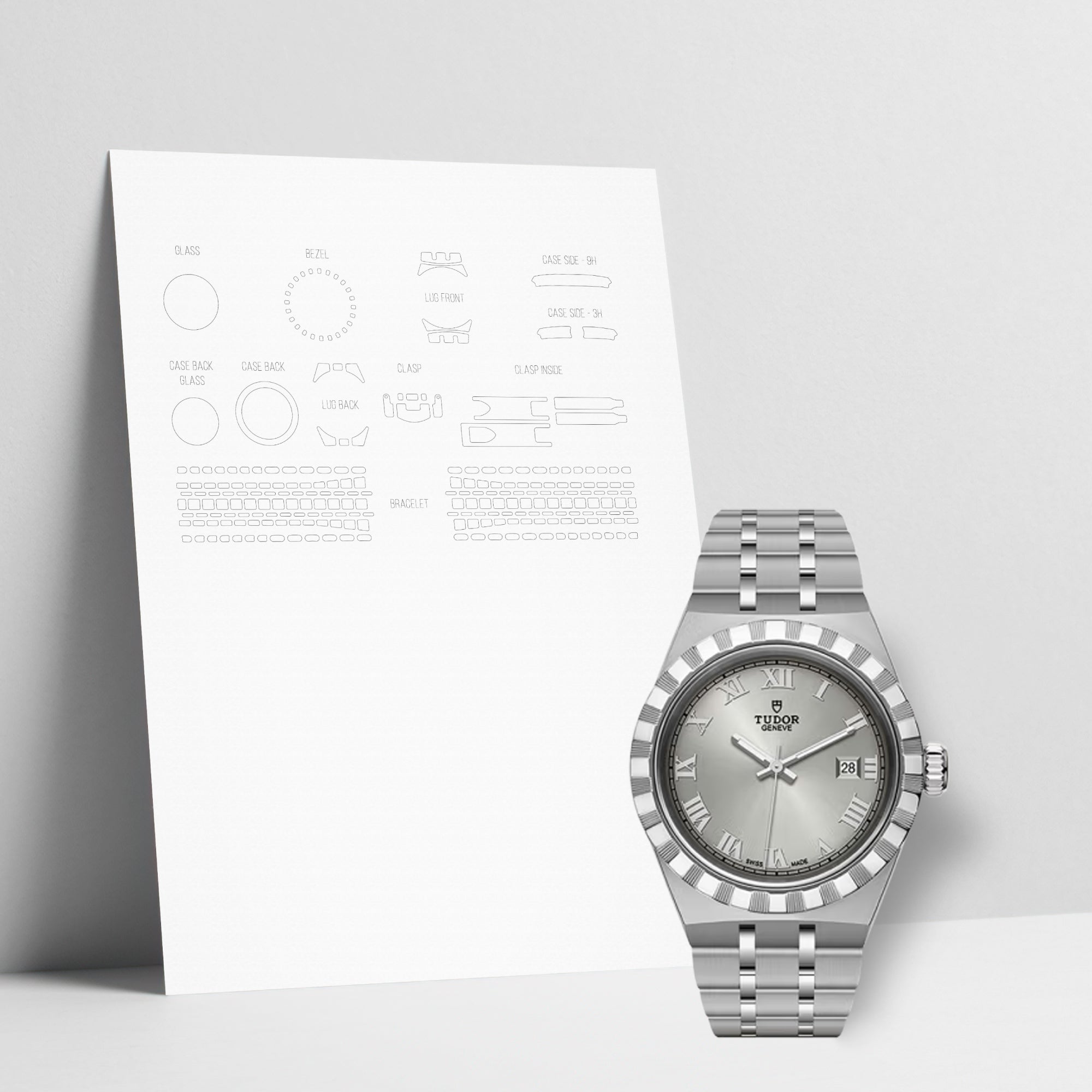 WATCHSHELL TUDOR ROYAL M28300 28MM PROTECTIVE FILM