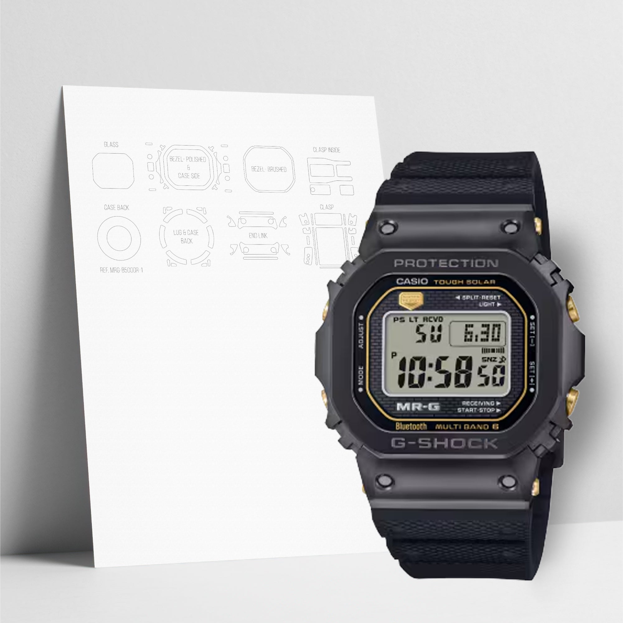 WATCHSHELL G-SHOCK MRG-B5000R-1 PROTECTIVE FILM