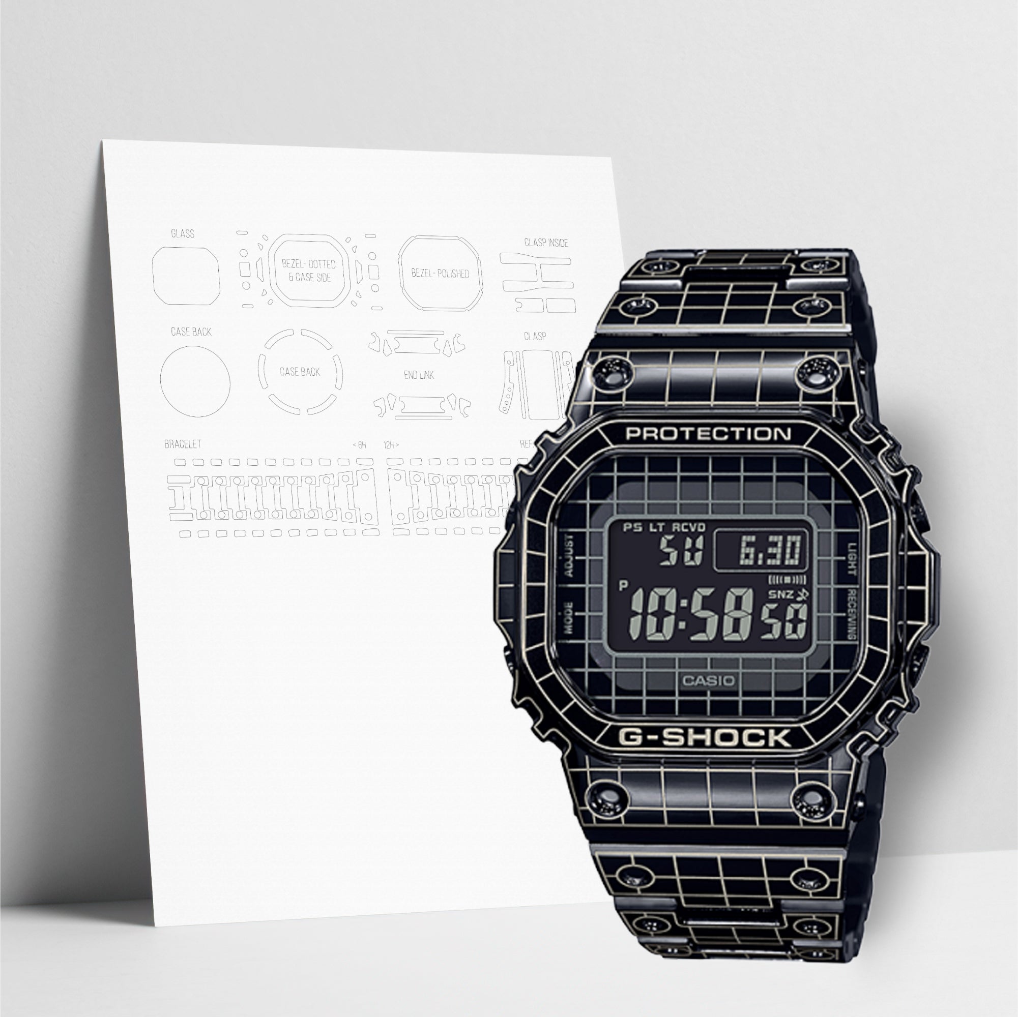 WATCHSHELL G-SHOCK GMW-B5000CS-1 PROTECTIVE FILM