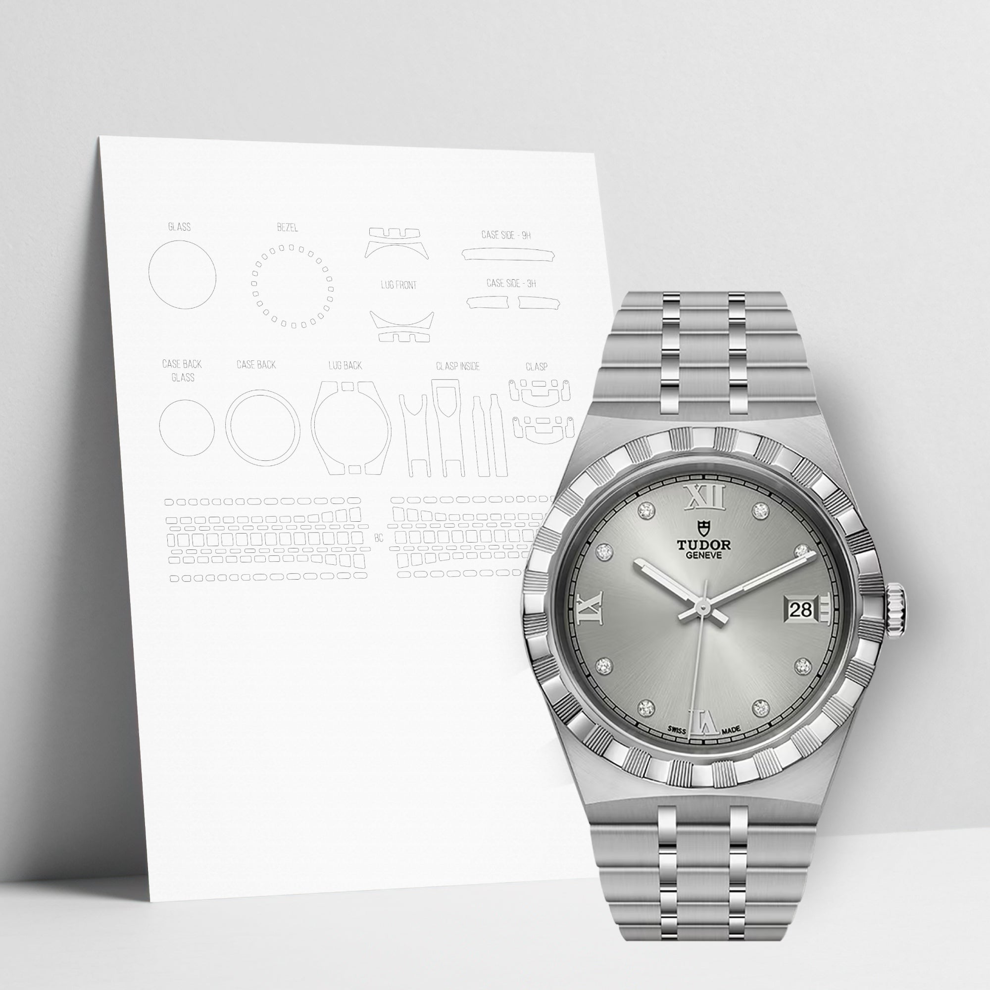 WATCHSHELL TUDOR ROYAL M28500 38MM PROTECTIVE FILM
