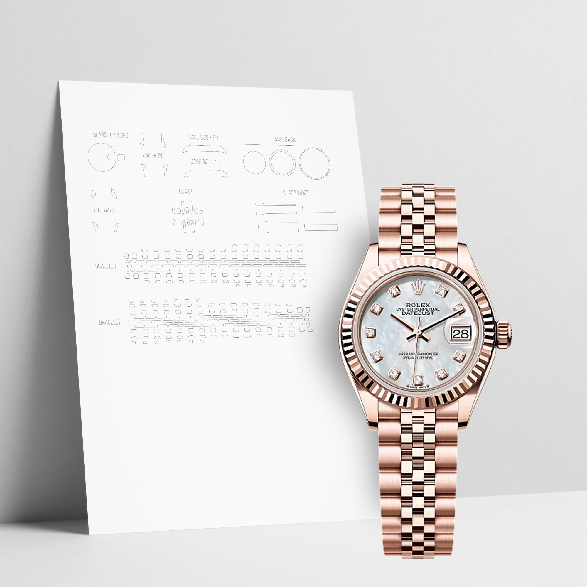 WATCHSHELL ROLEX DATEJUST 279175 28MM JUBILEE PROTECTIVE FILM