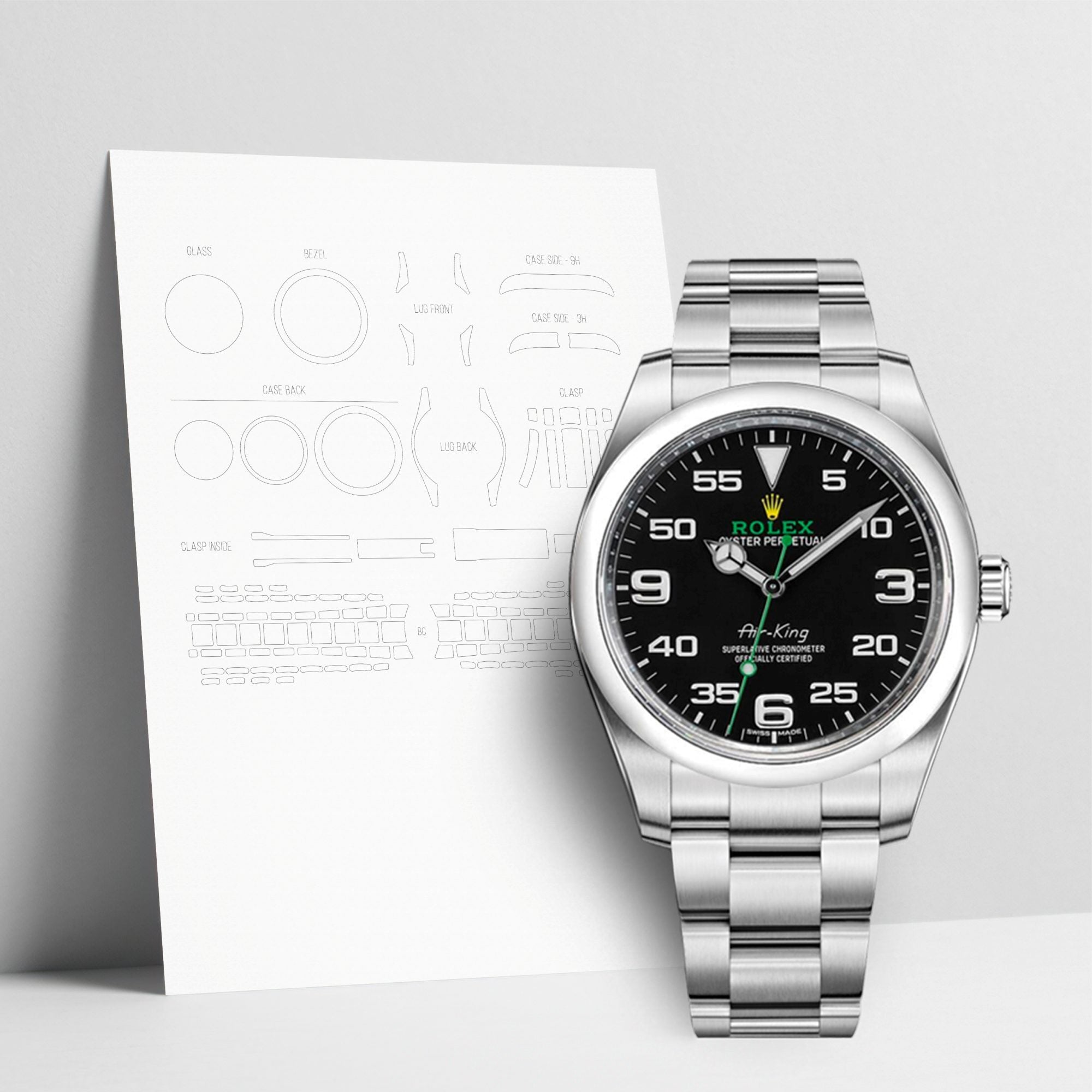 WATCHSHELL ROLEX AIR-KING M116900 40MM OYSTER PROTECTIVE FILM