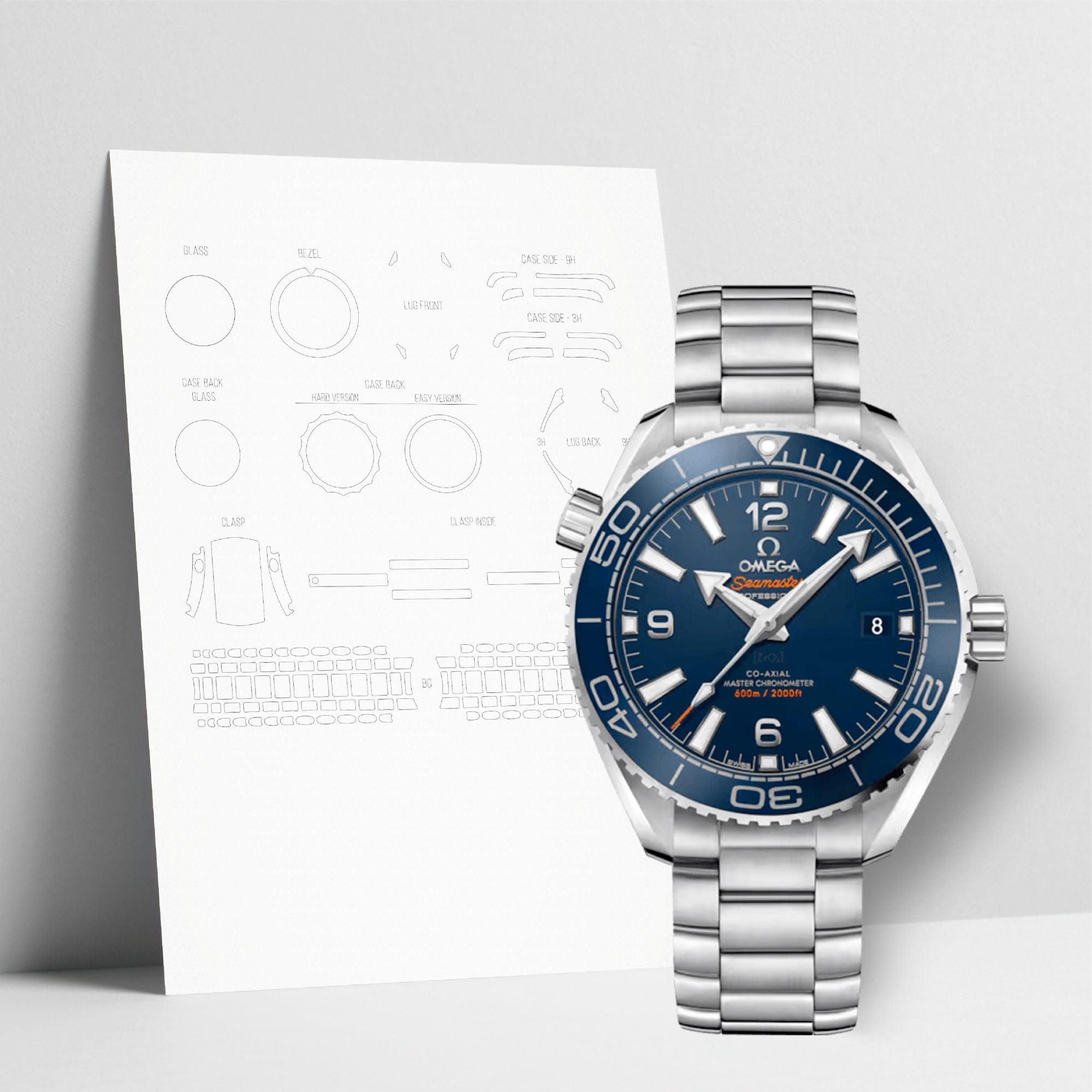 WATCHSHELL OMEGA PLANET OCEAN 215.30.40.20.03.001 39.5MM PROTECTIVE FILM