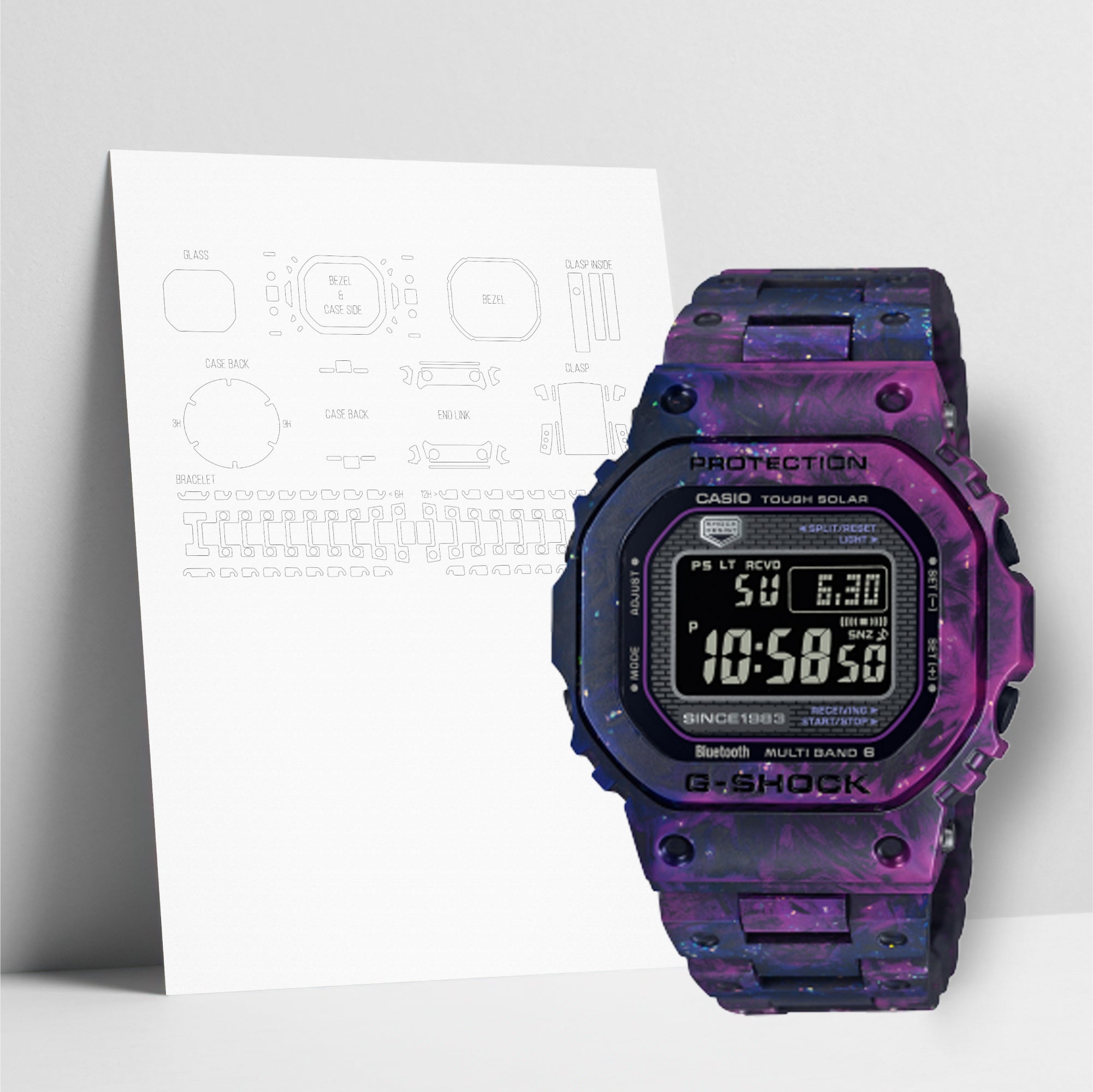WATCHSHELL G-SHOCK GCW-B5000UN-6 PROTECTIVE FILM