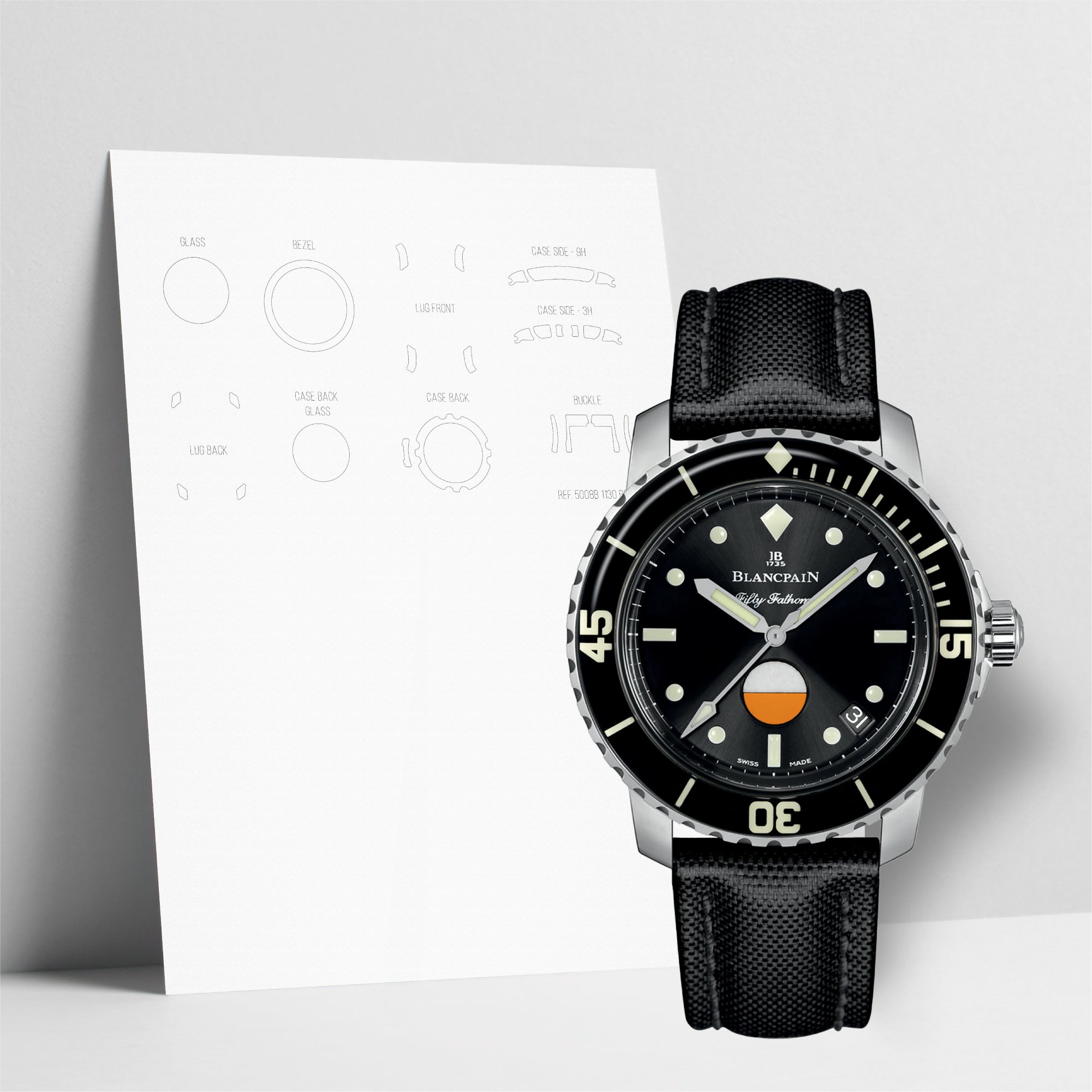 WATCHSHELL BLANCPAIN FIFTY FATHOMS 5008 1130 B52A 40MM PROTECTIVE FILM