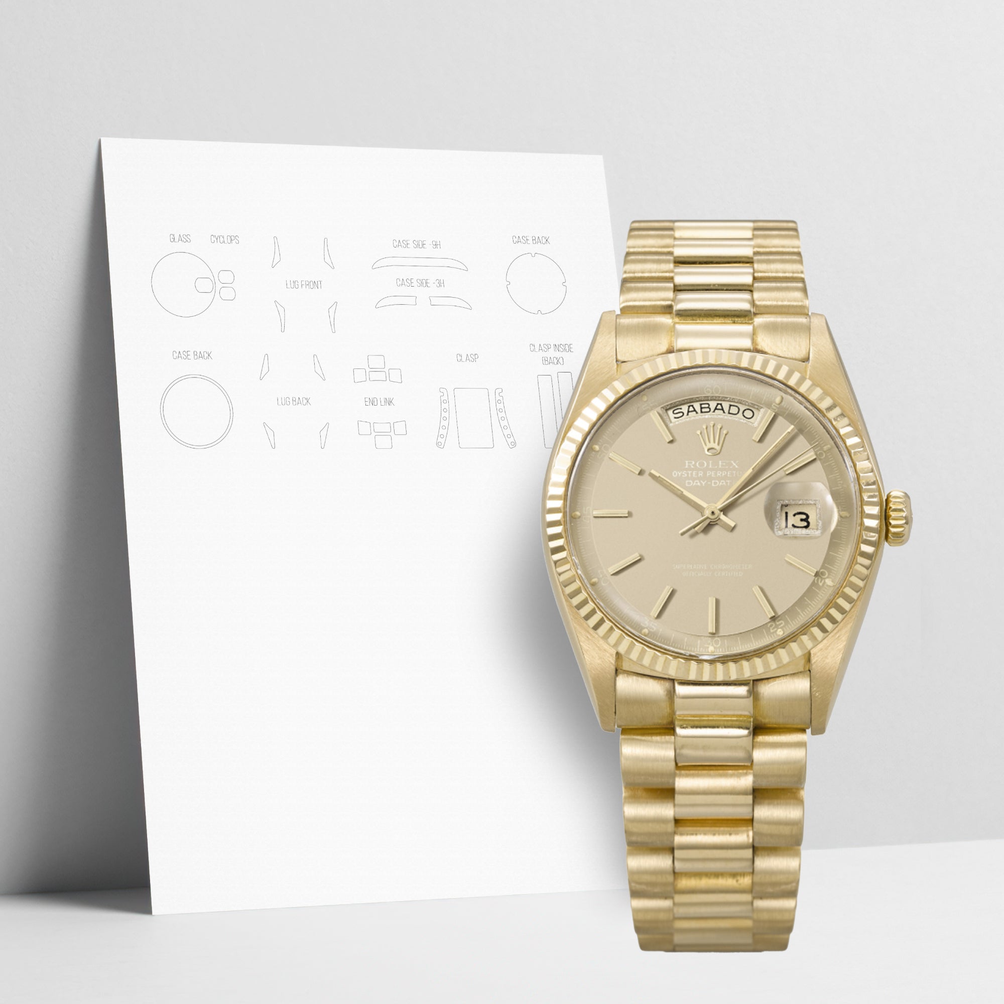 WATCHSHELL ROLEX DATEJUST 126233 36MM OYSTER (OLD VERSION) PROTECTIVE FILM