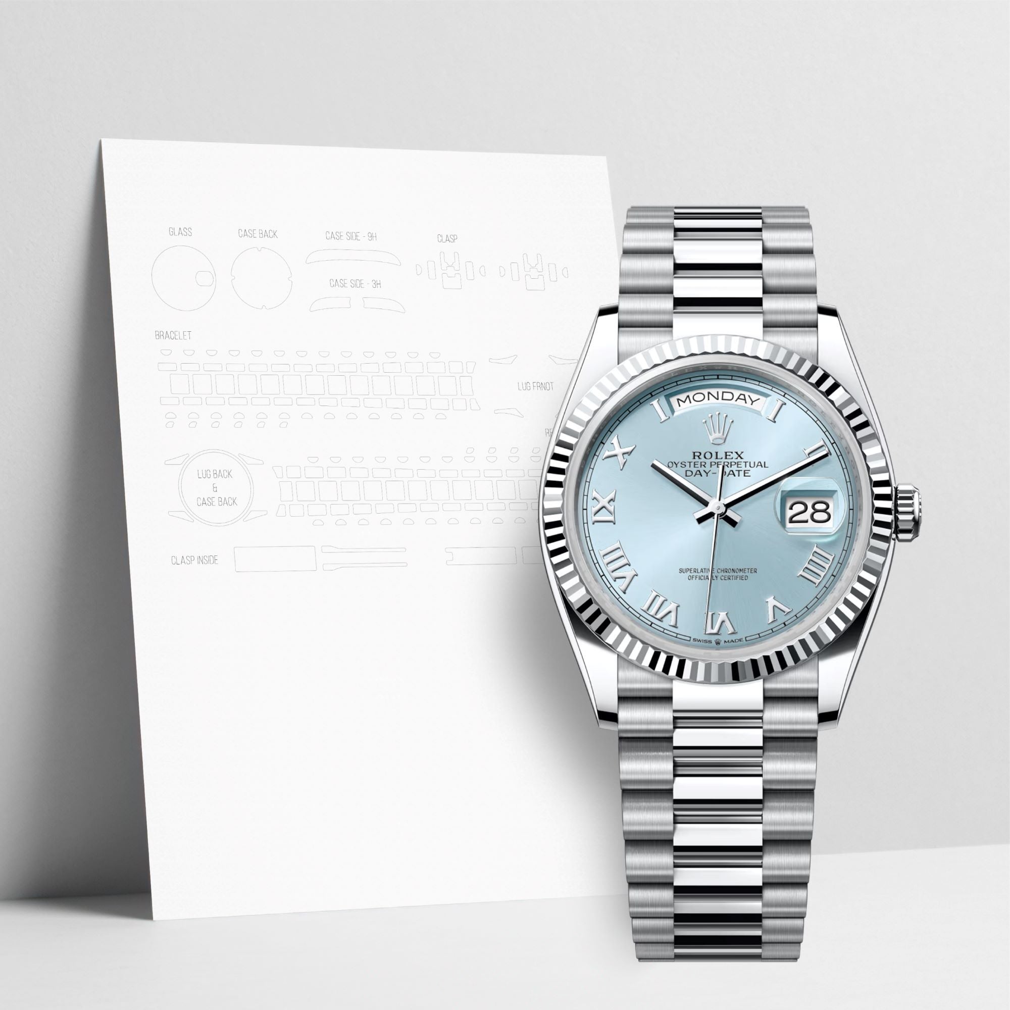 WATCHSHELL ROLEX DAY-DATE 128236 36MM PRESIDENT PROTECTIVE FILM