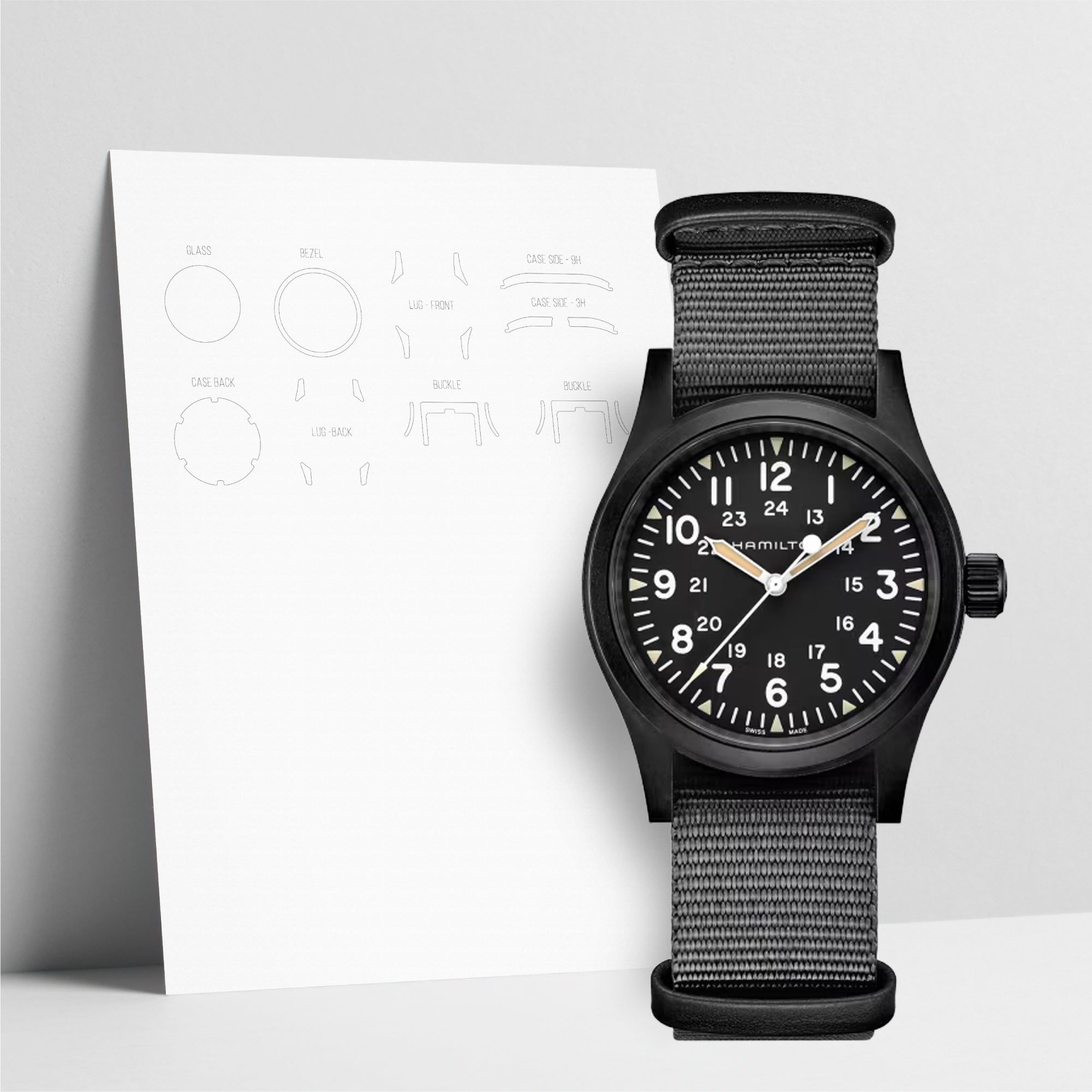 WATCHSHELL HAMILTON KHAKI FIELD H69409930 38MM PROTECTIVE FILM