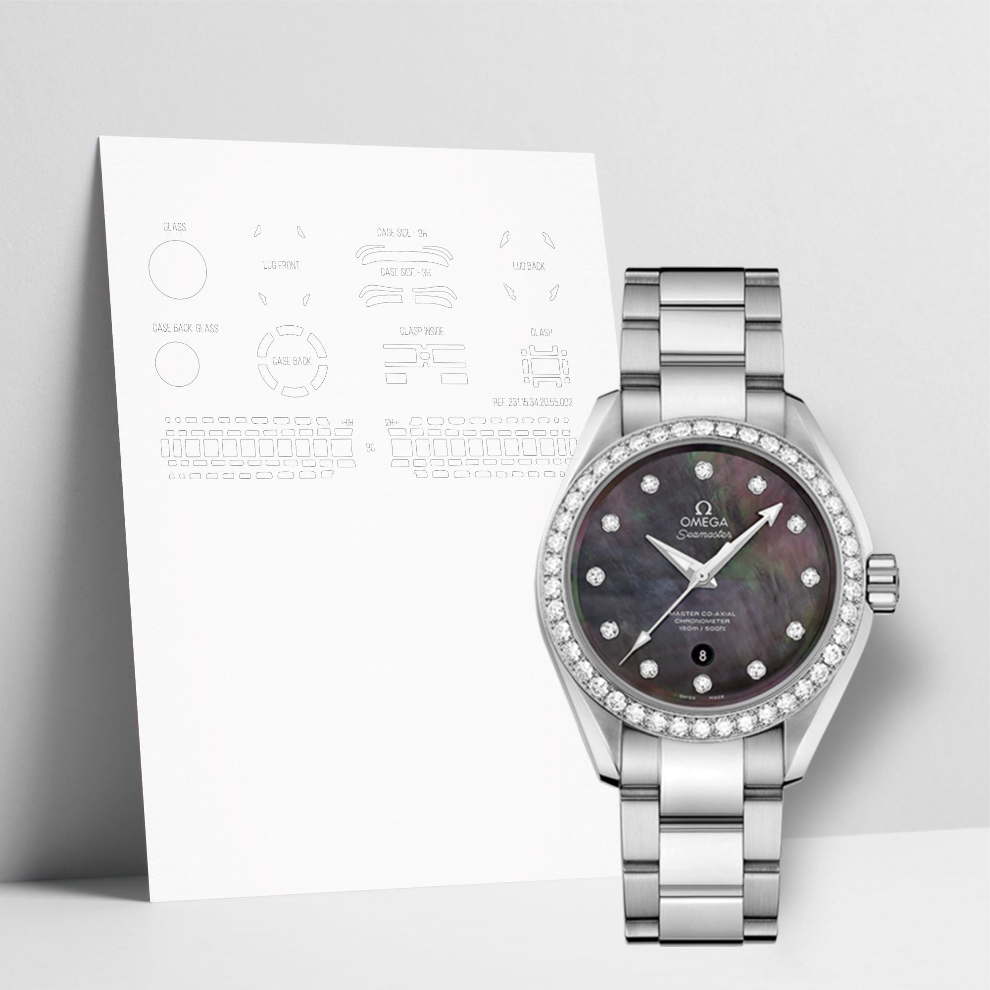 WATCHSHELL OMEGA AQUA TERRA 231.15.34.20.57.001 34MM PROTECTIVE FILM