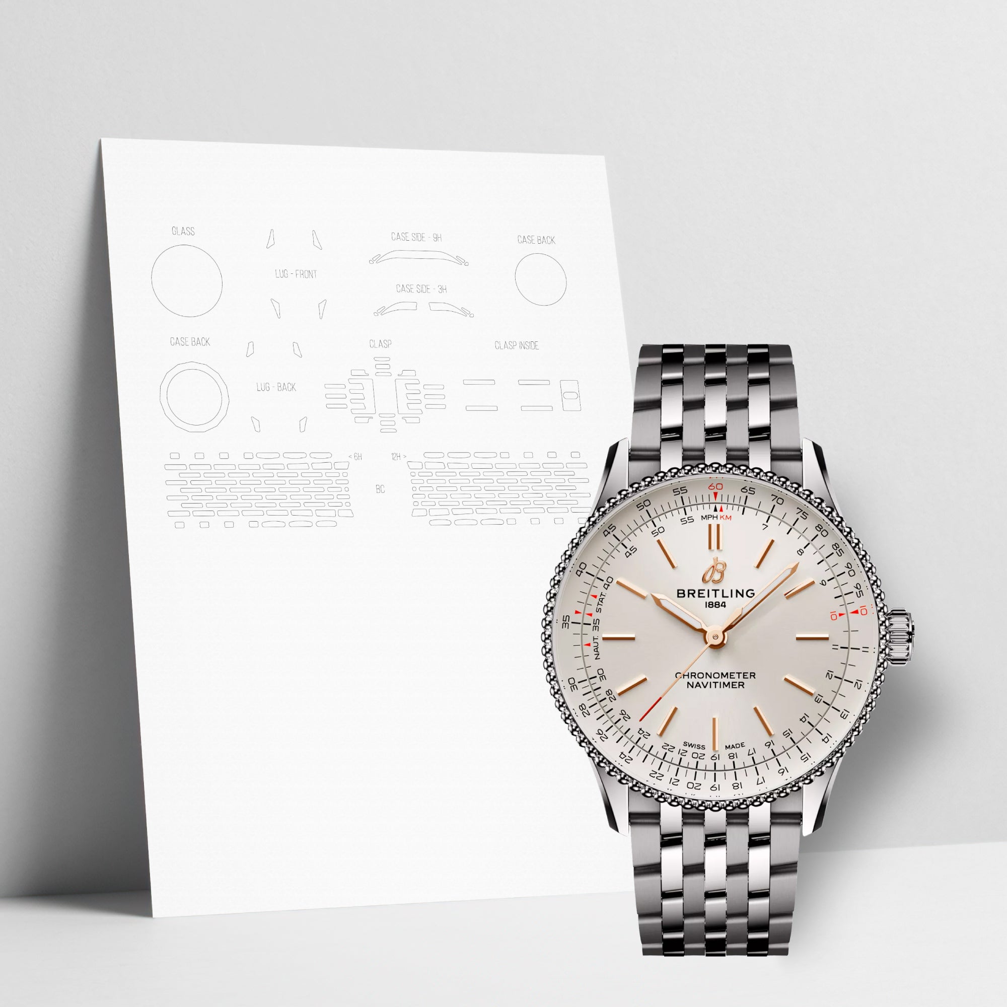 WATCHSHELL BREITLING NAVITIMER A17327211G1A1 36MM PROTECTIVE FILM