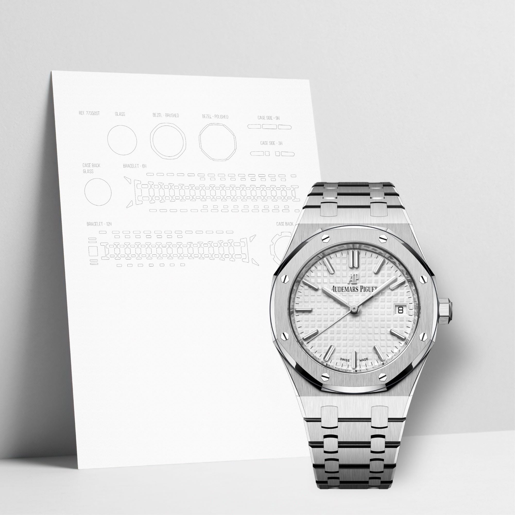 WATCHSHELL AUDEMARS PIGUET ROYAL OAK 77350ST.OO.1261ST.01 34MM PROTECTIVE FILM