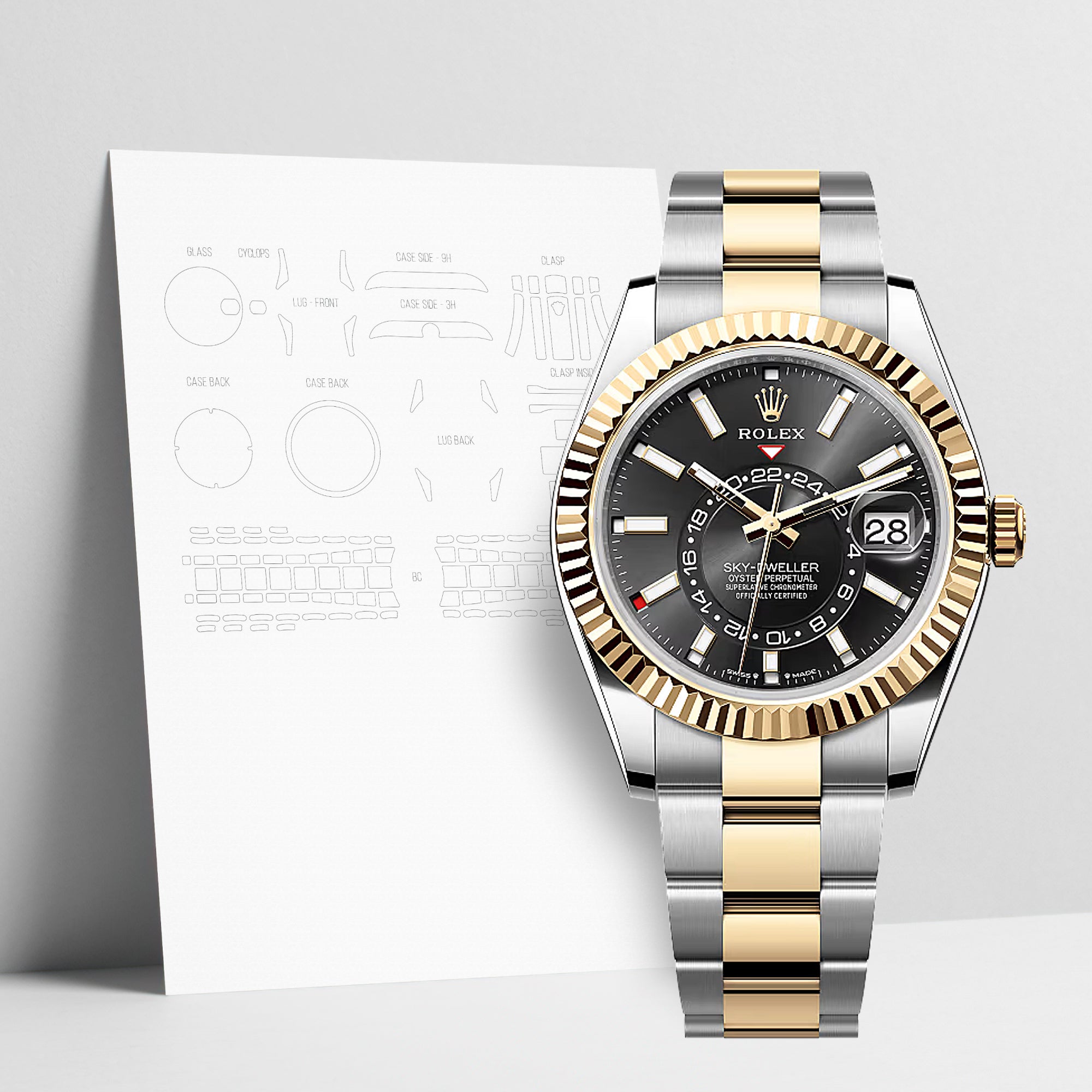 WATCHSHELL ROLEX SKY-DWELLER 336933 42MM OYSTER PROTECTIVE FILM