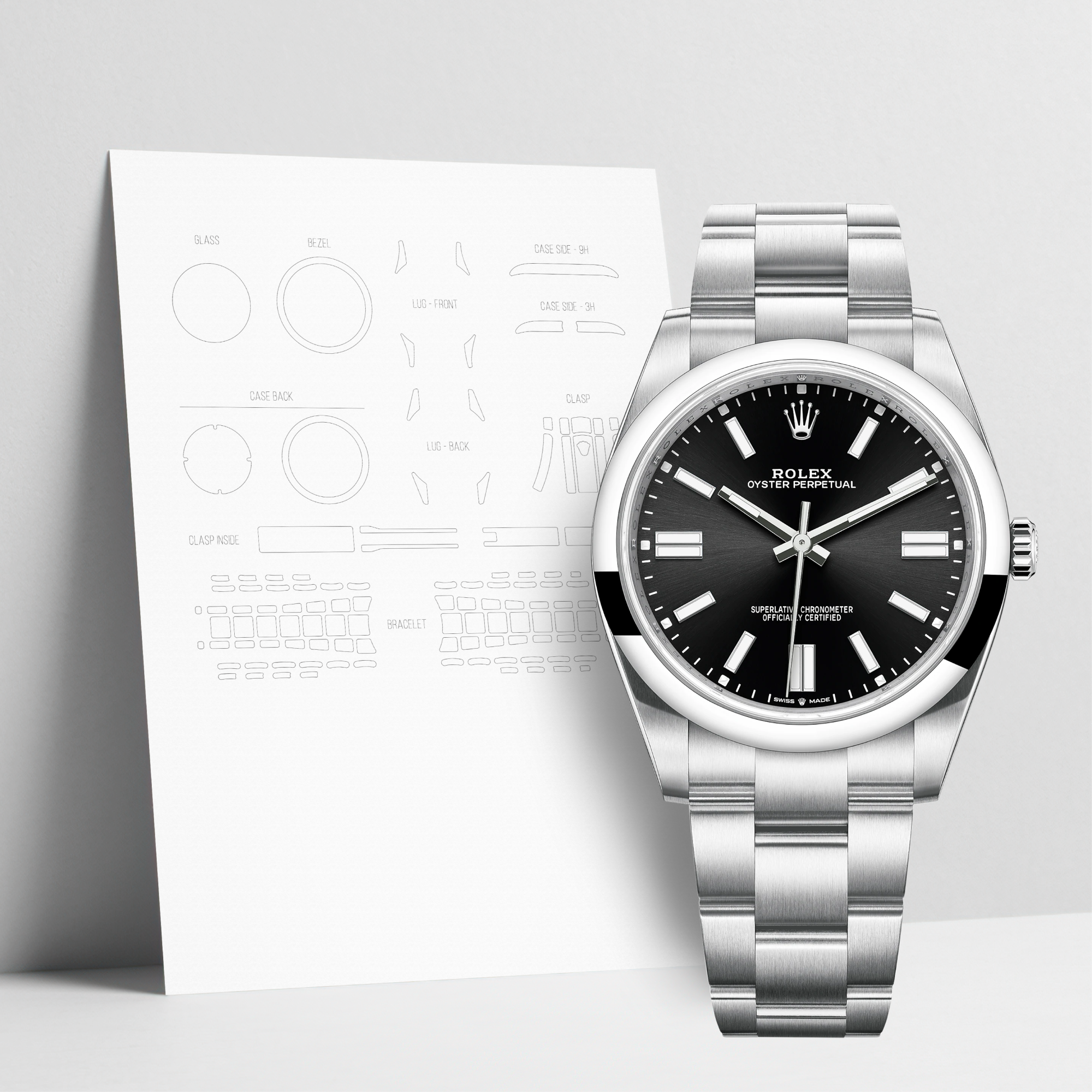 WATCHSHELL ROLEX OYSTER-PERPETUAL 124300 41MM OYSTER PROTECTIVE FILM