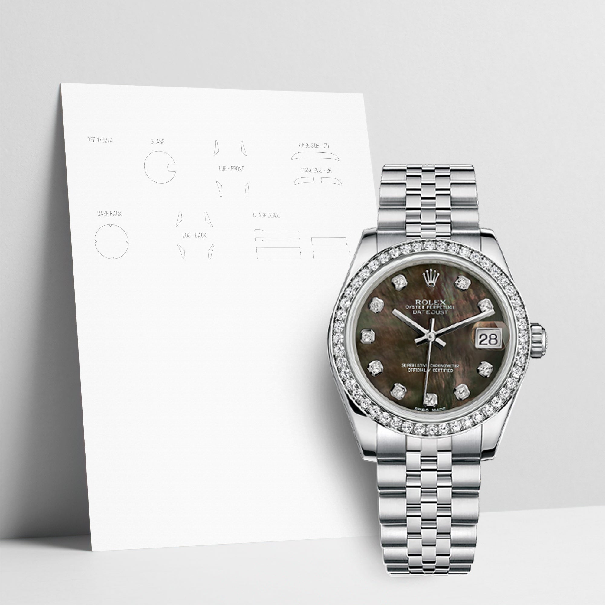 WATCHSHELL ROLEX DATEJUST 178384 31MM JUBILEE PROTECTIVE FILM