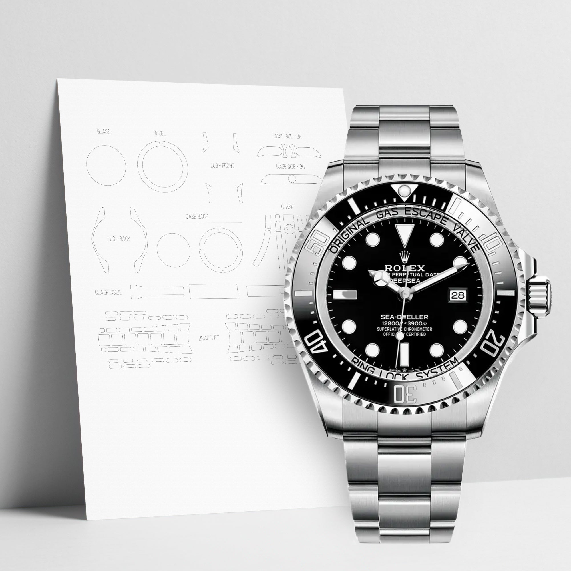 WATCHSHELL ROLEX DEEPSEA 116660 44MM OYSTER PROTECTIVE FILM