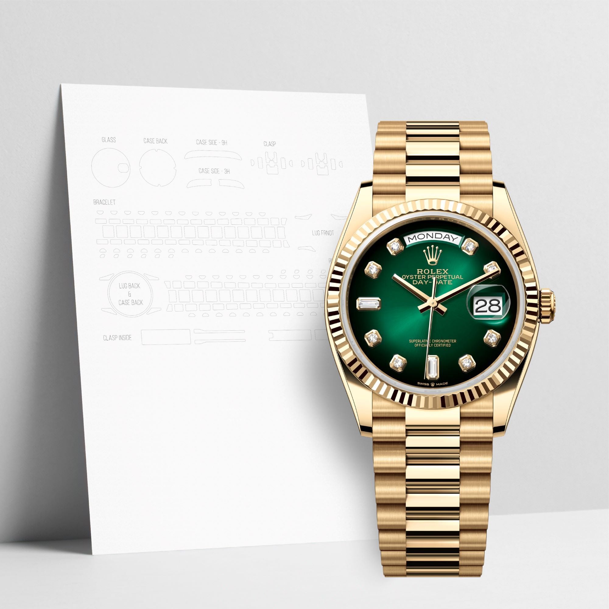 WATCHSHELL ROLEX DAY-DATE 128238 36MM PRESIDENT PROTECTIVE FILM