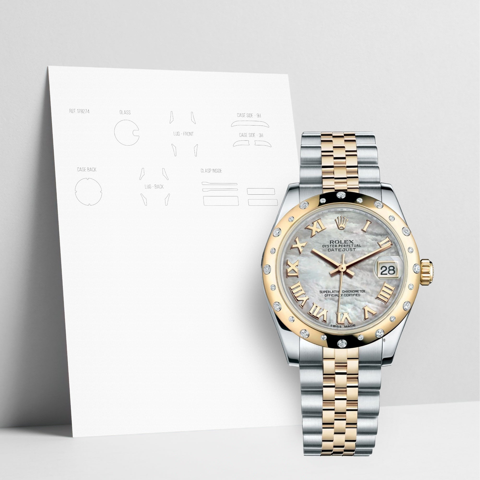 WATCHSHELL ROLEX DATEJUST 178343 31MM JUBILEE PROTECTIVE FILM
