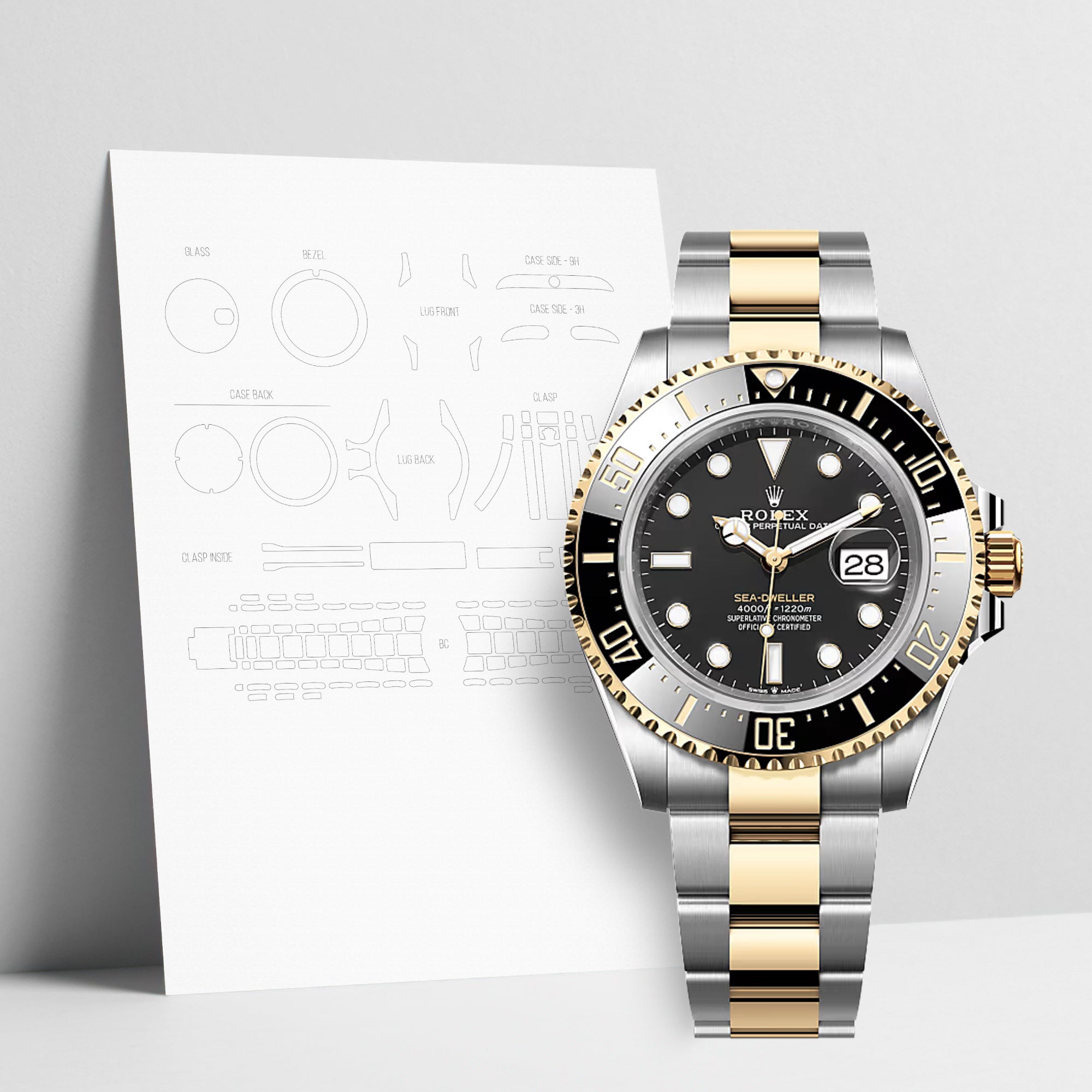 WATCHSHELL ROLEX SEA-DWELLER 126603 43MM OYSTER PROTECTIVE FILM