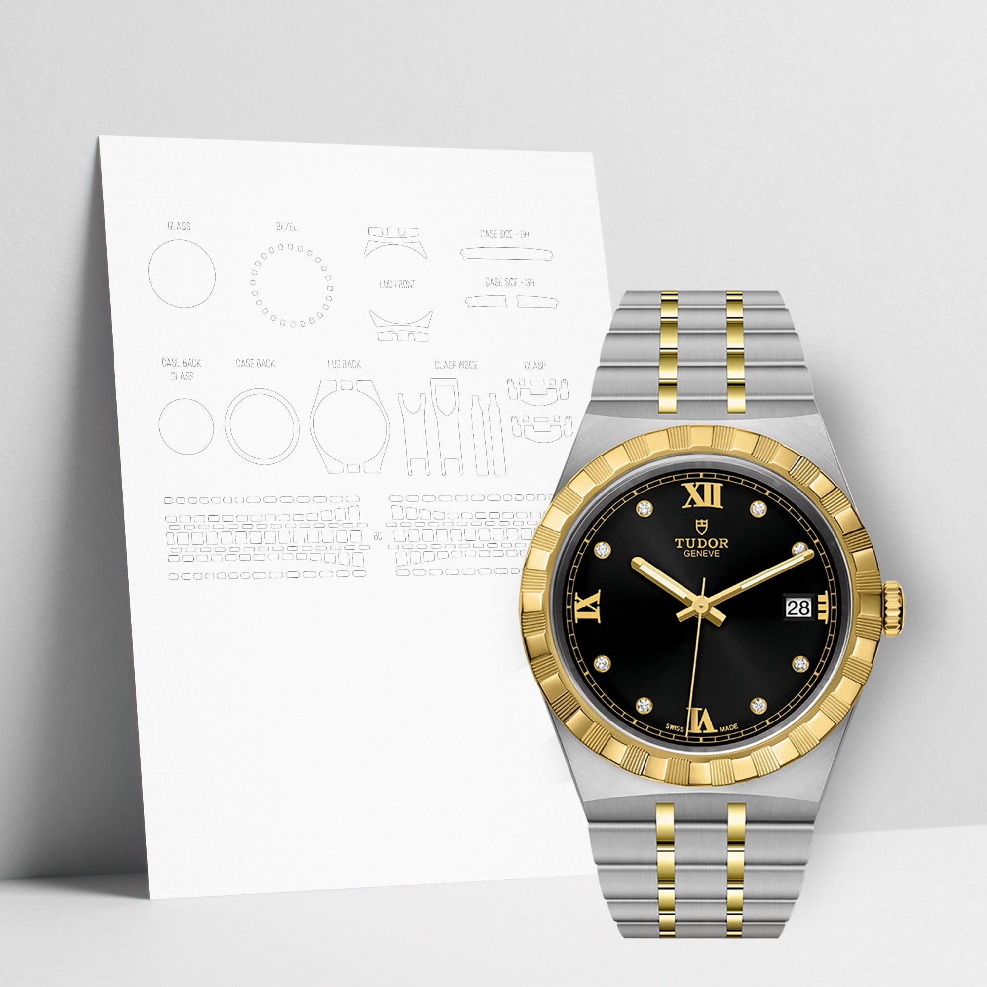 WATCHSHELL TUDOR ROYAL M28503 38MM PROTECTIVE FILM