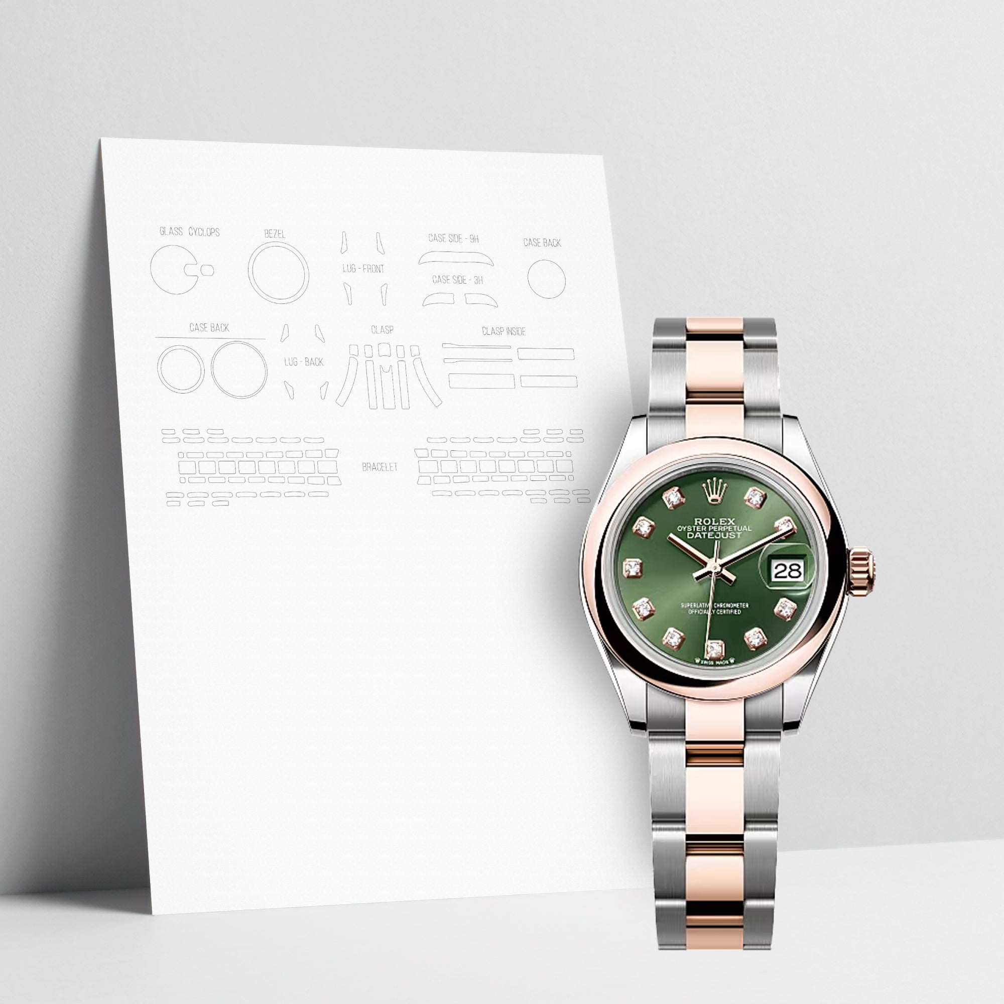WATCHSHELL ROLEX DATEJUST 279161 28MM OYSTER PROTECTIVE FILM