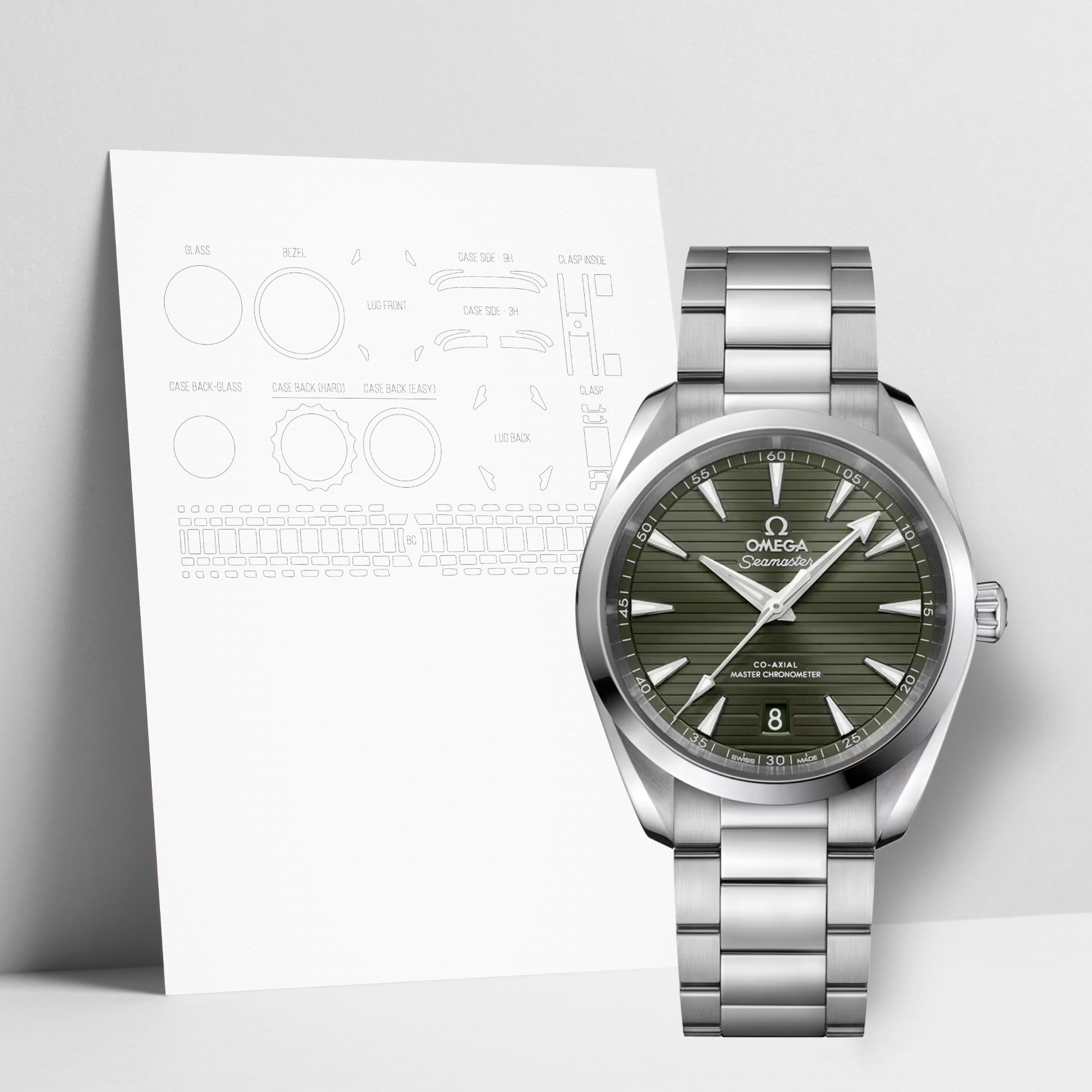 WATCHSHELL OMEGA AQUA TERRA 220.10.38.20.02.001 38MM PROTECTIVE FILM