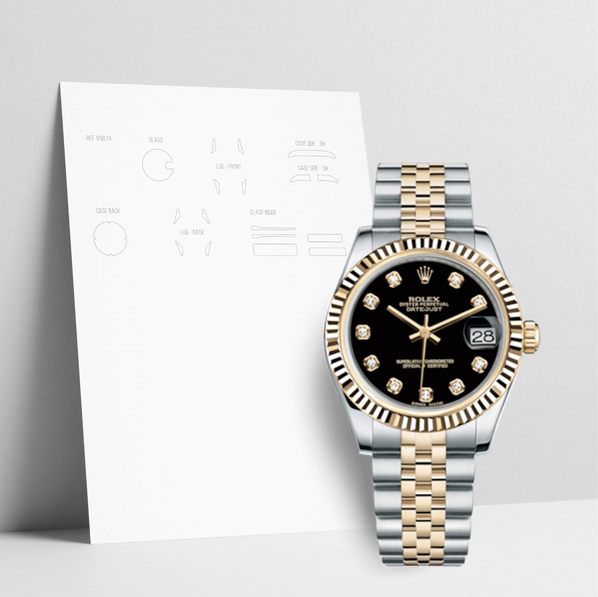 WATCHSHELL ROLEX DATEJUST 178273 31MM JUBILEE PROTECTIVE FILM