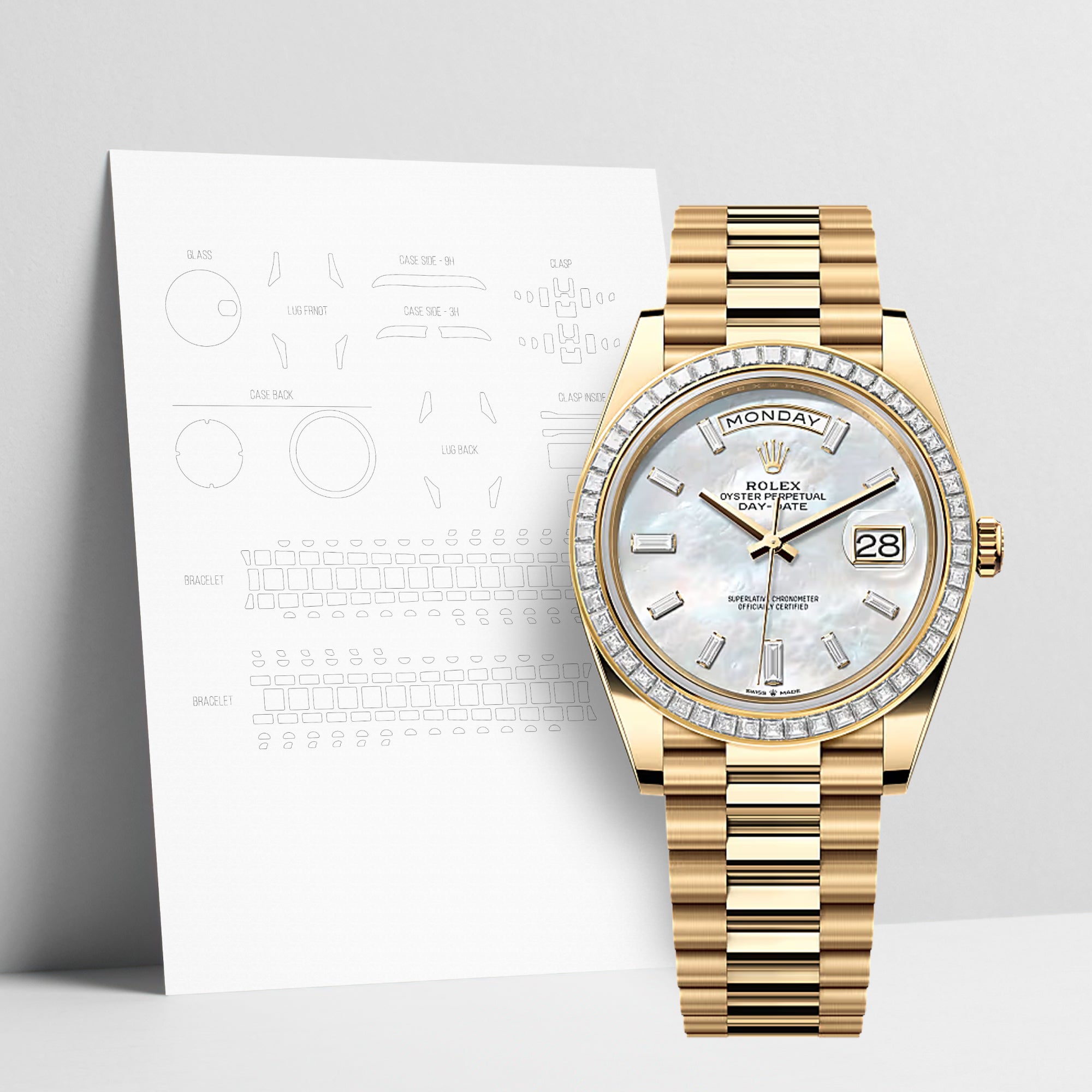 WATCHSHELL ROLEX DAY-DATE 228398TBR 40MM PRESIDENT PROTECTIVE FILM
