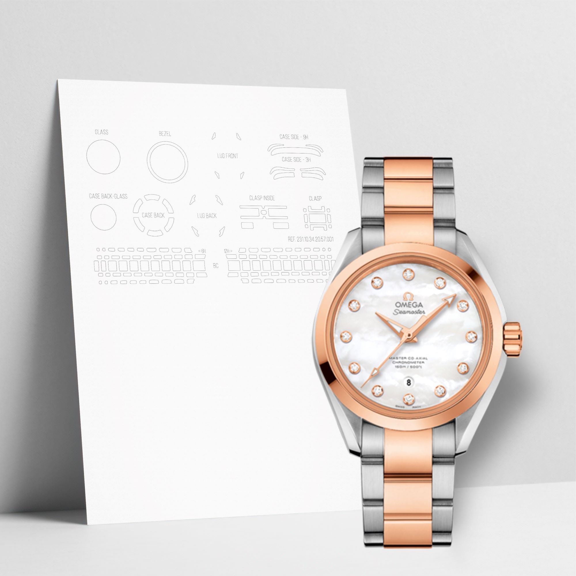 WATCHSHELL OMEGA AQUA TERRA 231.20.34.20.55.001 34MM PROTECTIVE FILM