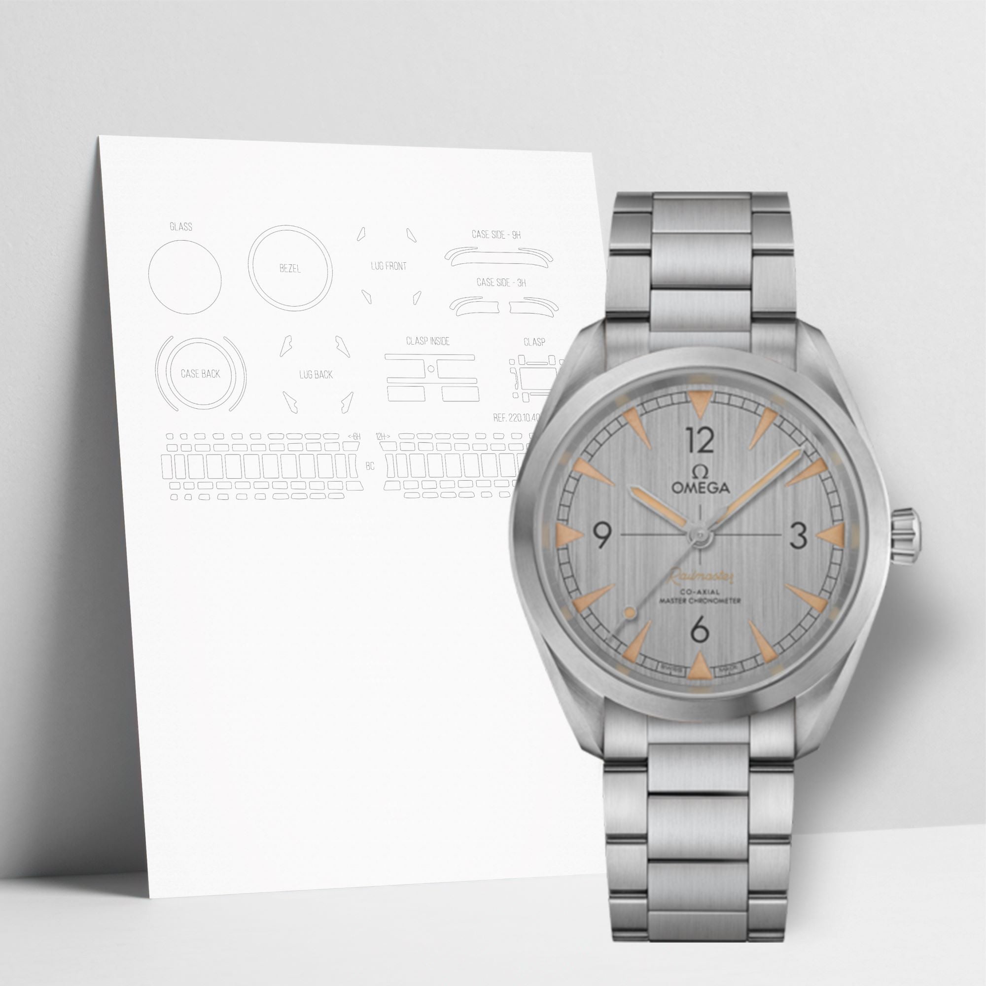 WATCHSHELL OMEGA RAILMASTER 220.10.40.20.06.001 40MM PROTECTIVE FILM